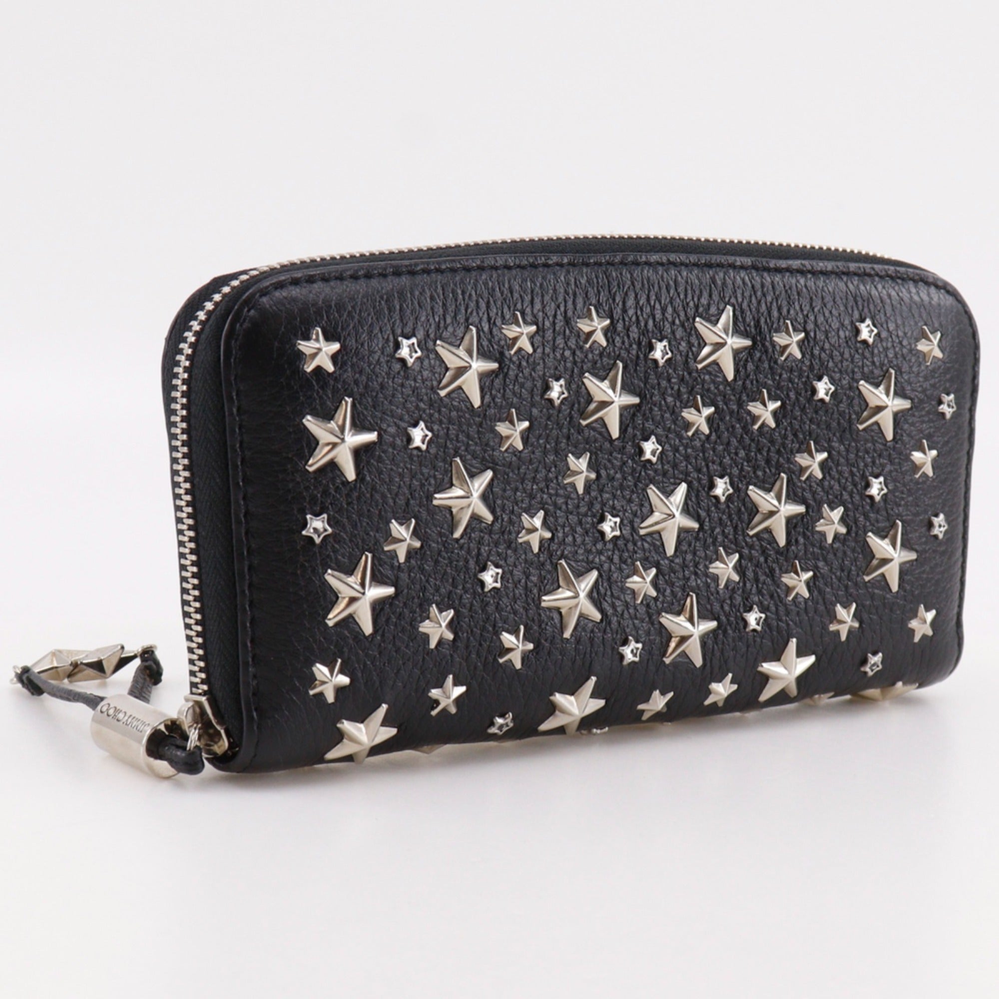 Jimmy Choo Black Leather Long Wallet (Bi-Fold) (Pre-Owned)
