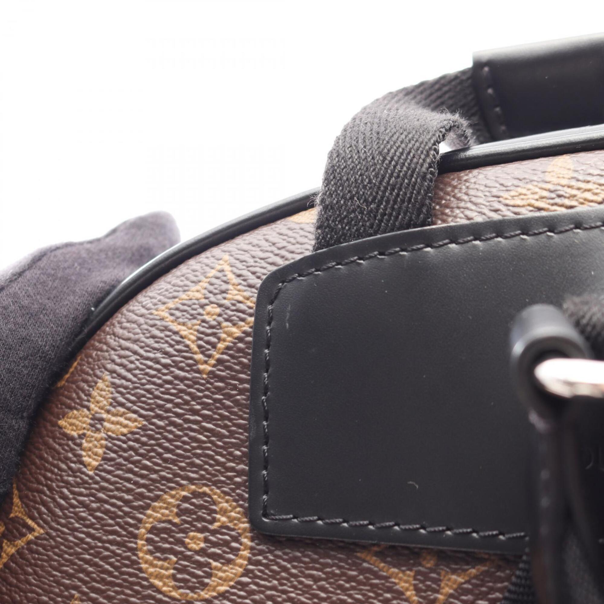 Louis Vuitton Black Brown Coated Canvas Leather Backpack Handbag (Pre-Owned)
