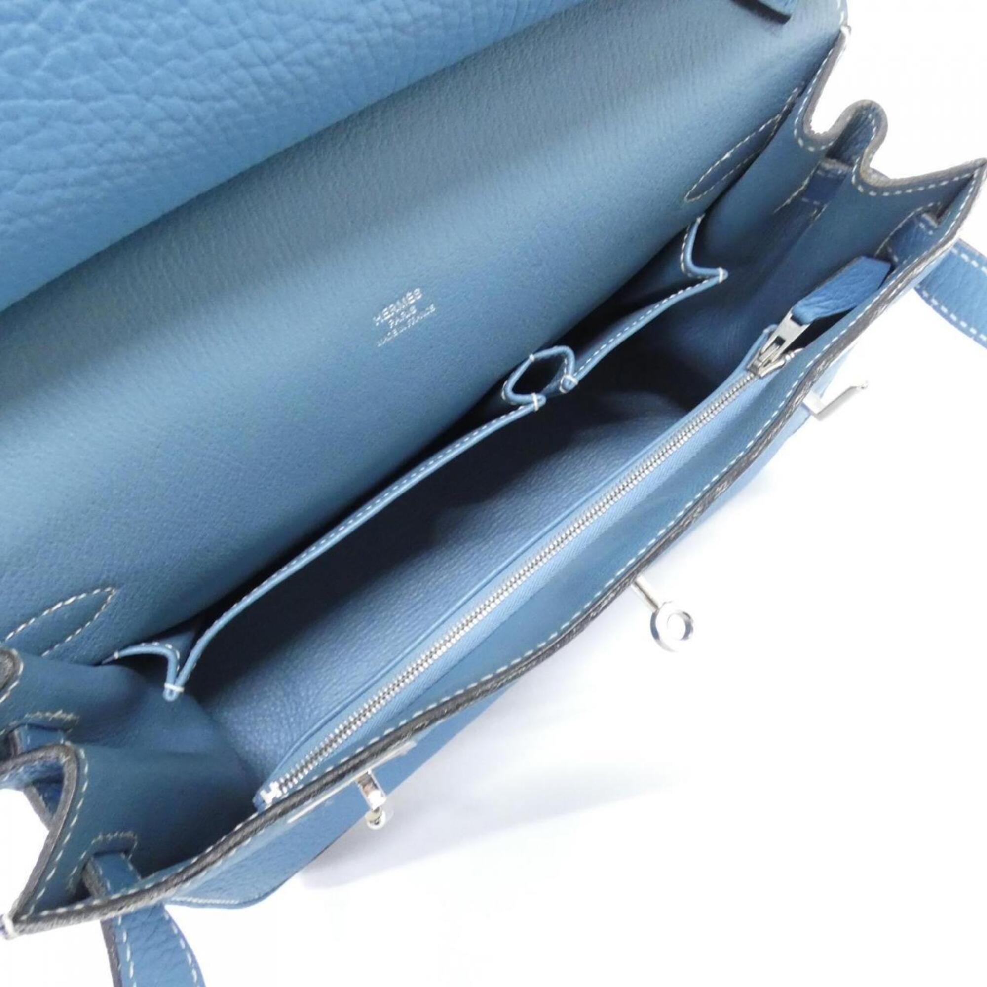 Hermes Blue Jean Taurillon Clemence Leather Shoulder Bag (Pre-Owned)