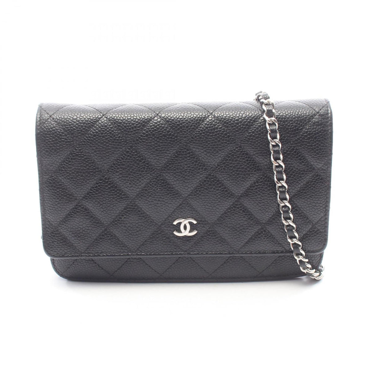 Chanel Matelasse Black Grained Calfskin Handbag Shoulder Bag (Pre-Owned)