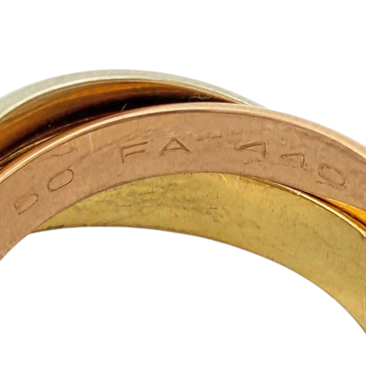 Cartier Trinity Gold Silver Pink Gold Yellow Gold (18K) Pink Gold (18K) White Gold (18K) Band Ring (Pre-Owned)
