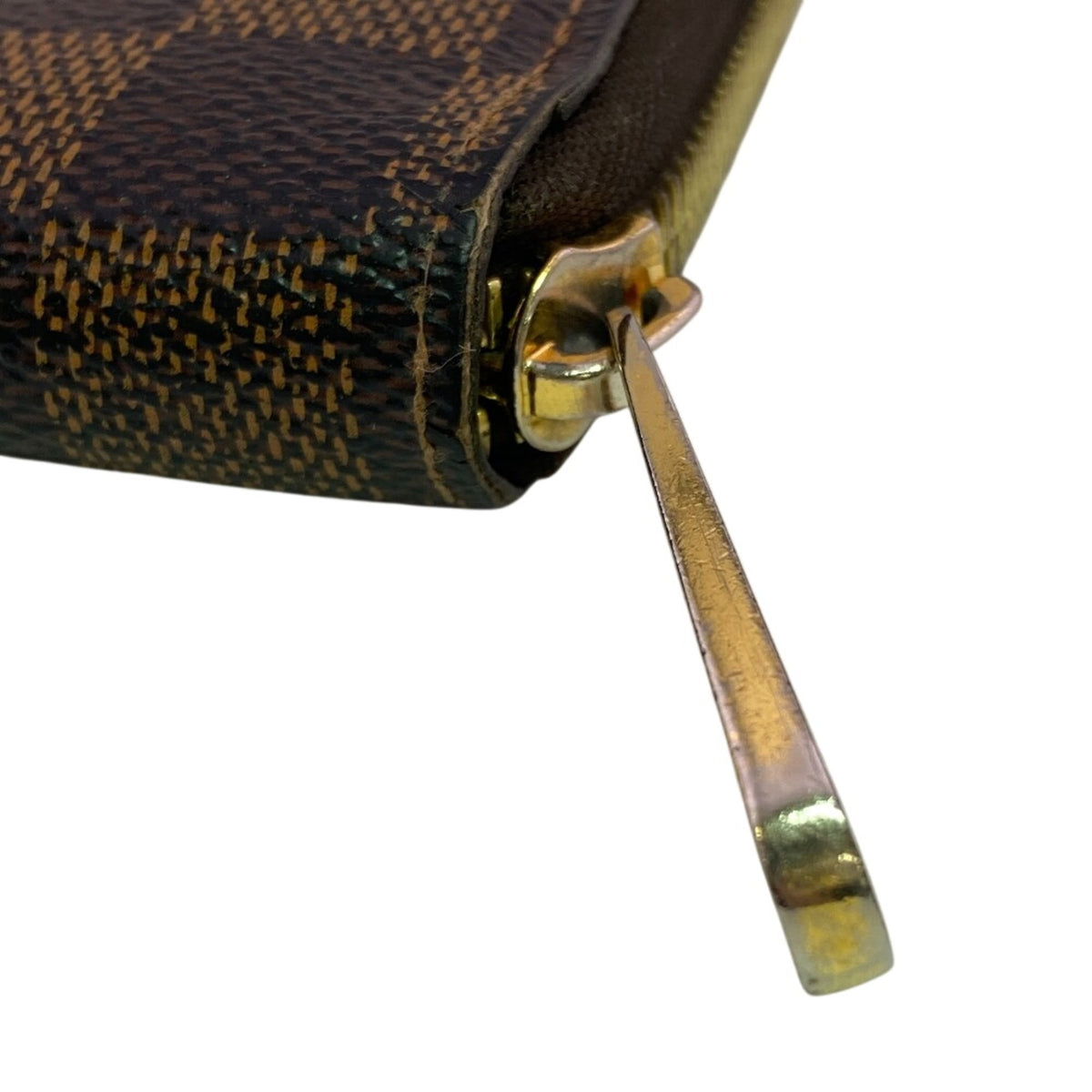 Louis Vuitton Damier Brown Leather Long Wallet (Bi-Fold) (Pre-Owned)