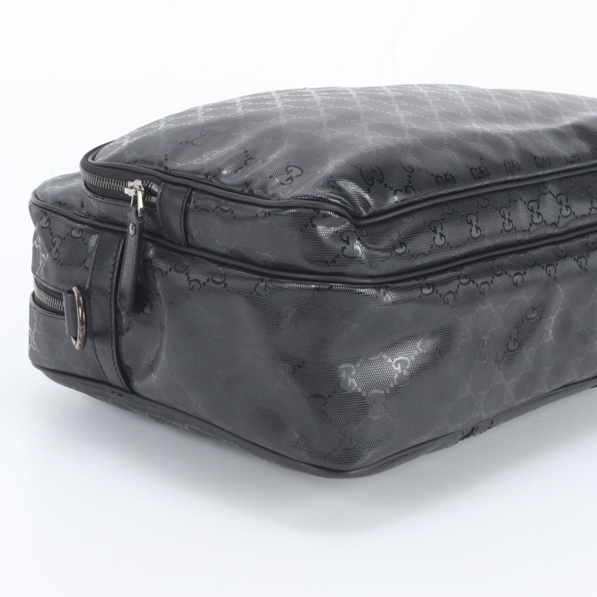 Gucci Black Leather Coated Canvas Briefcase (Pre-Owned)