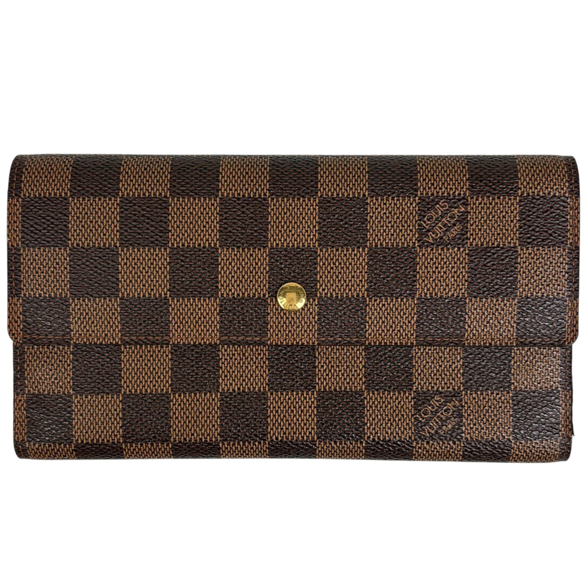Louis Vuitton Damier Brown Damier Canvas Long Wallet (Tri-Fold) (Pre-Owned)