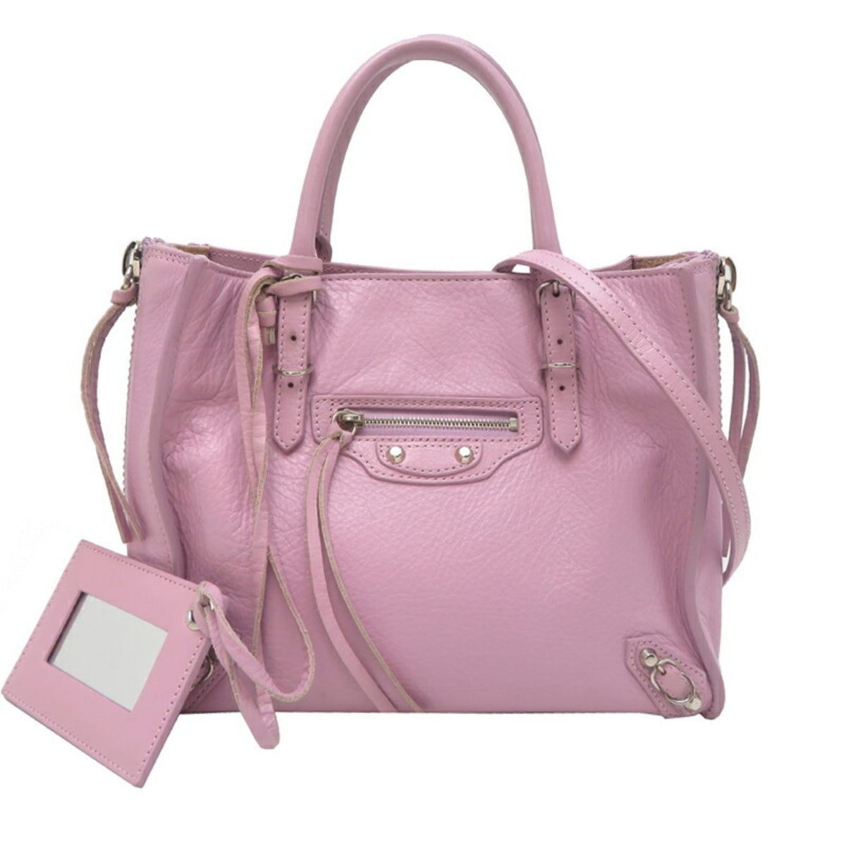 Balenciaga Paper Pink Purple Leather Handbag (Pre-Owned)