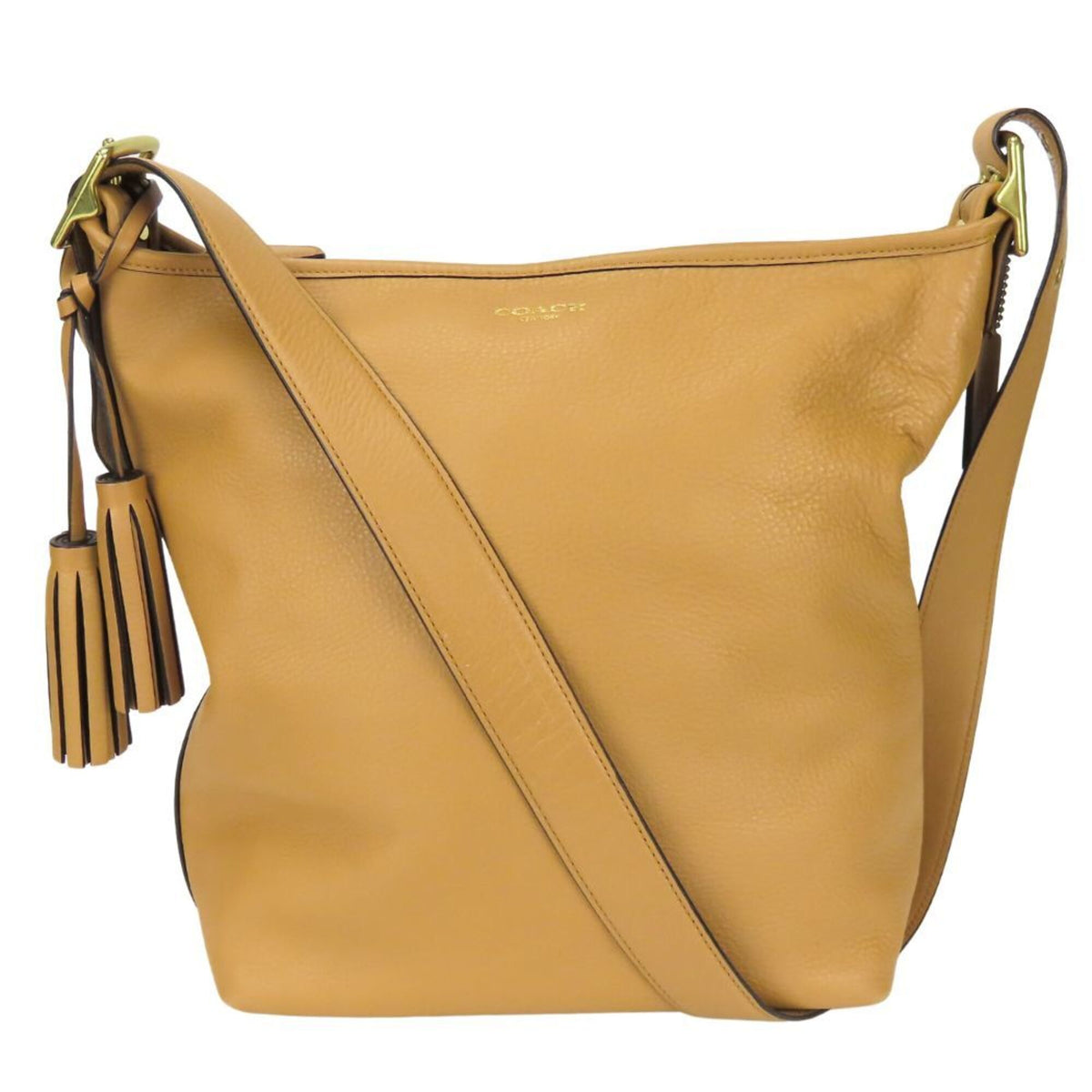 Coach Beige Leather Shoulder Bag (Pre-Owned)
