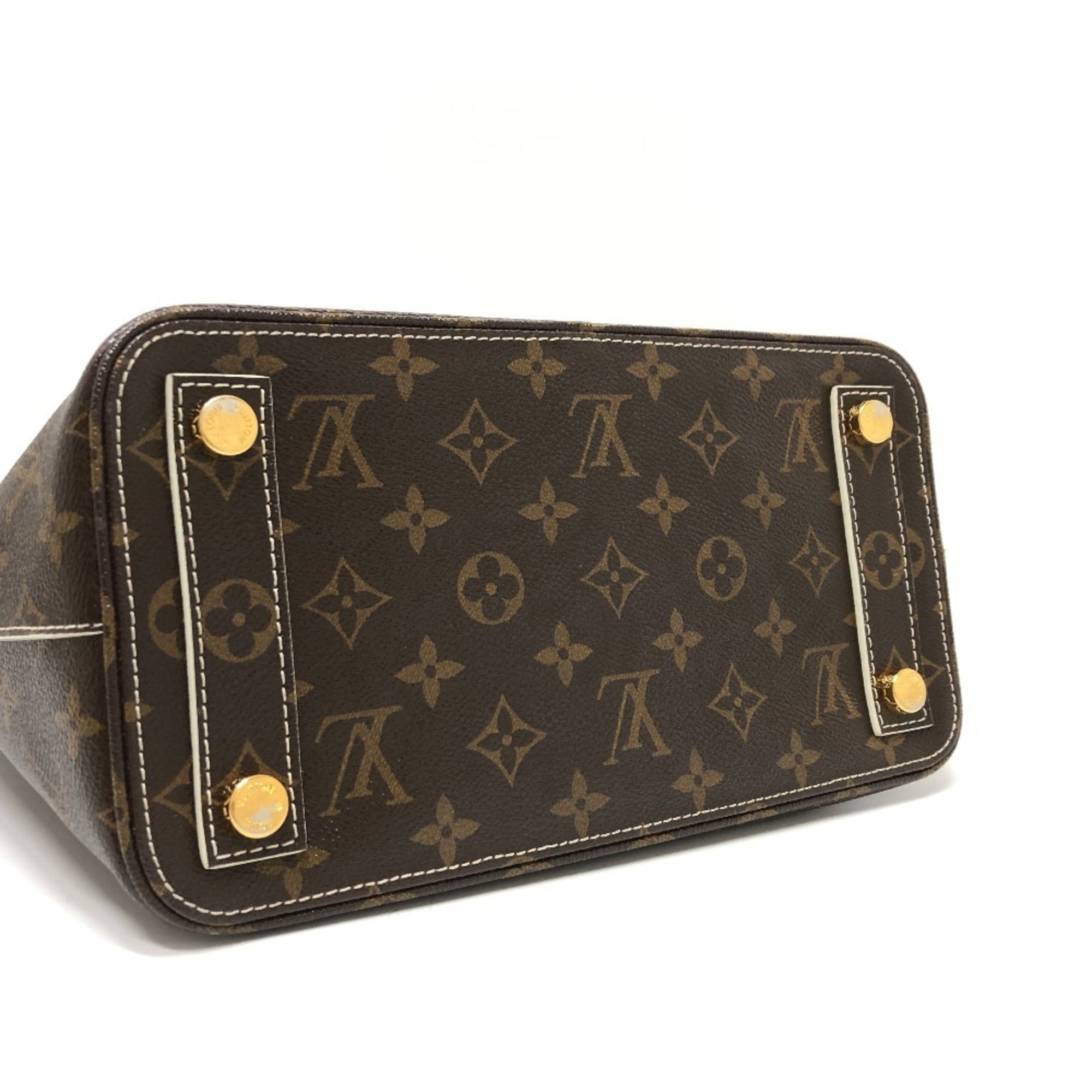 Louis Vuitton Monogram Beige Gold Brown Galle White Canvas Monogram Handbag Tote Bag (Pre-Owned)