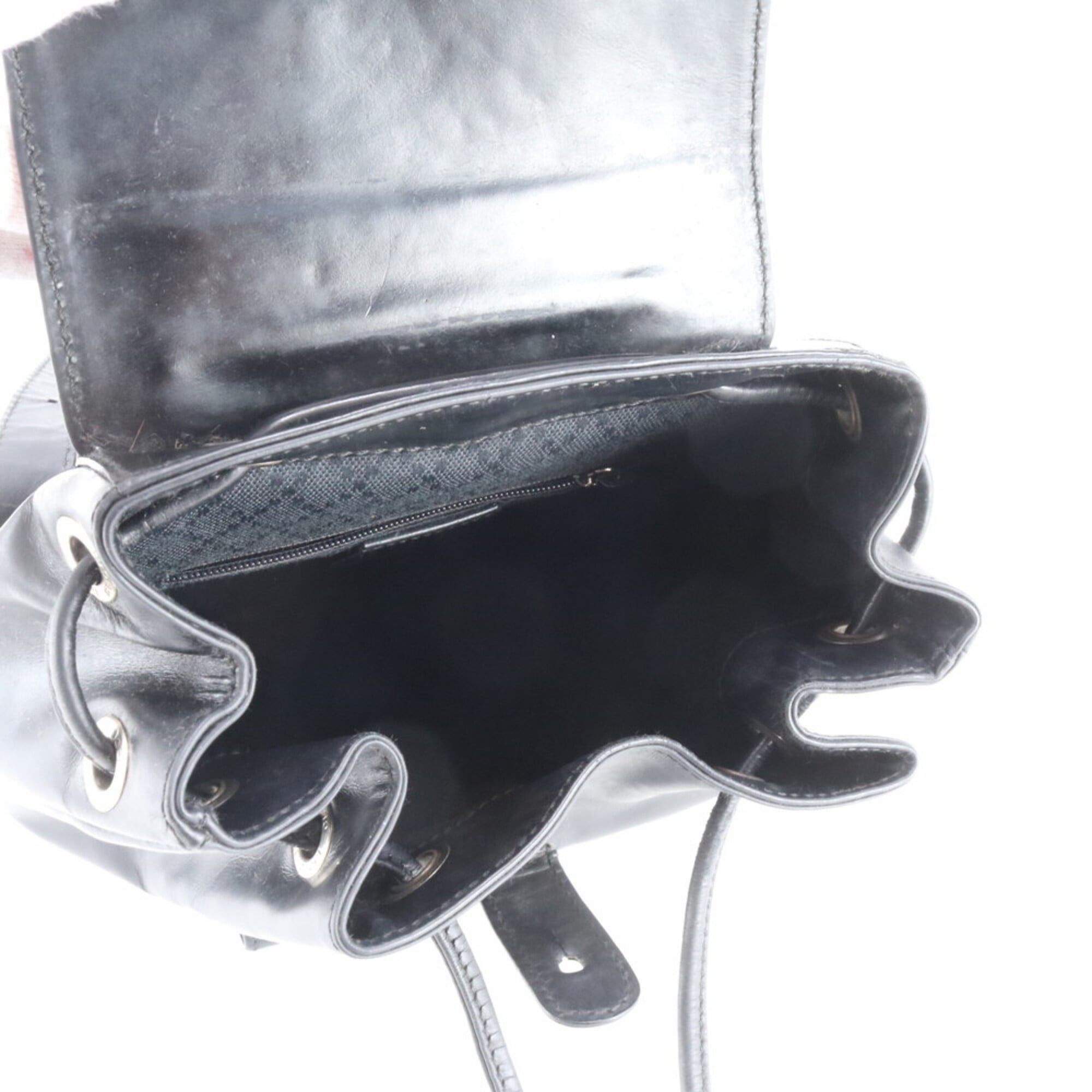 Gucci Black Leather Backpack Shoulder Bag (Pre-Owned)