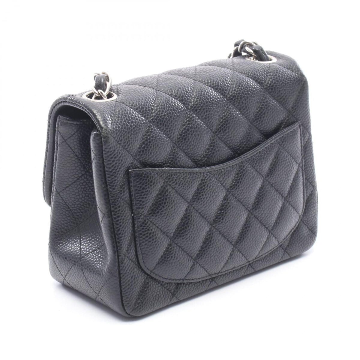 Chanel Black Grained Calfskin Handbag Shoulder Bag (Pre-Owned)