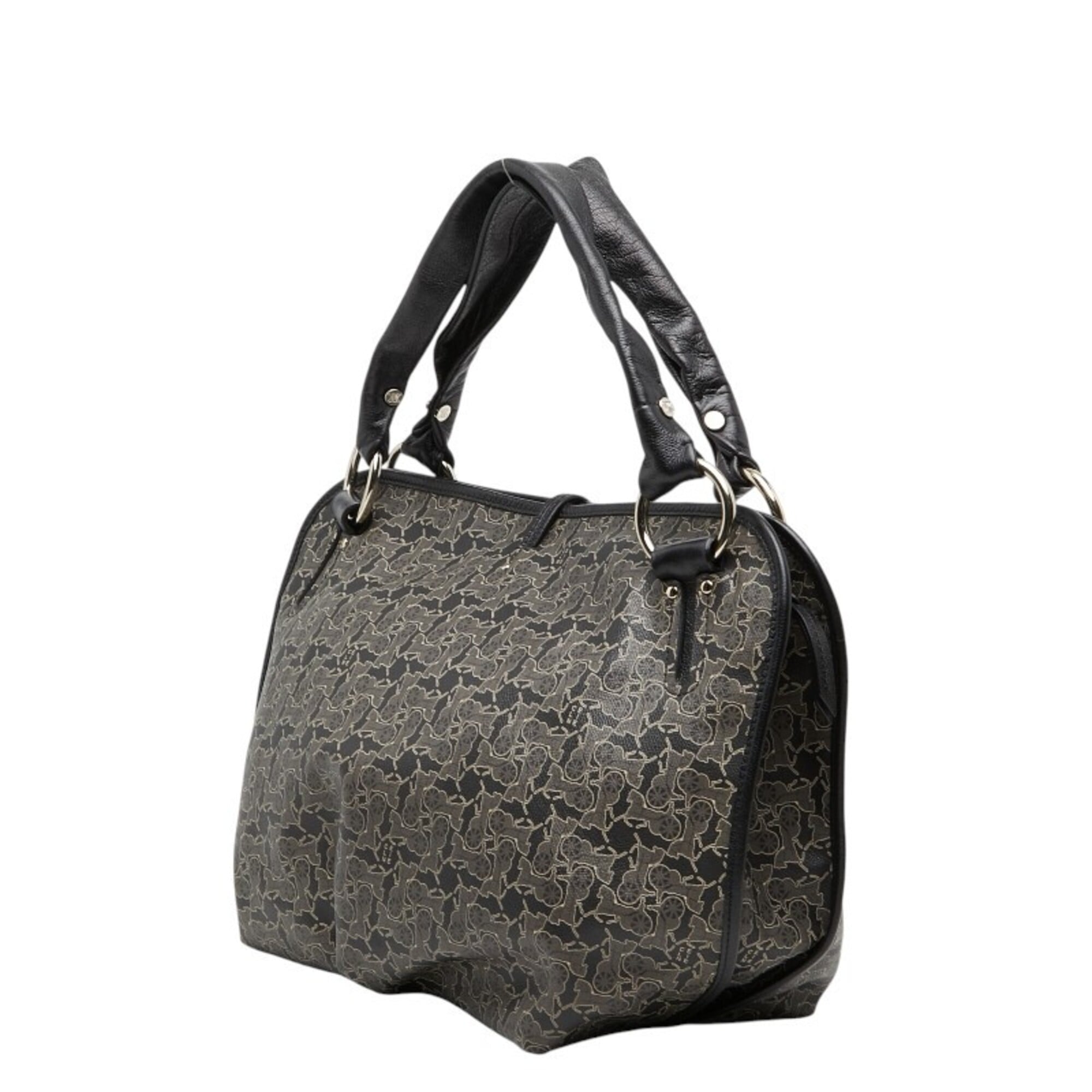 Celine Bittersweet Black Gray Pvc Leather Handbag (Pre-Owned)