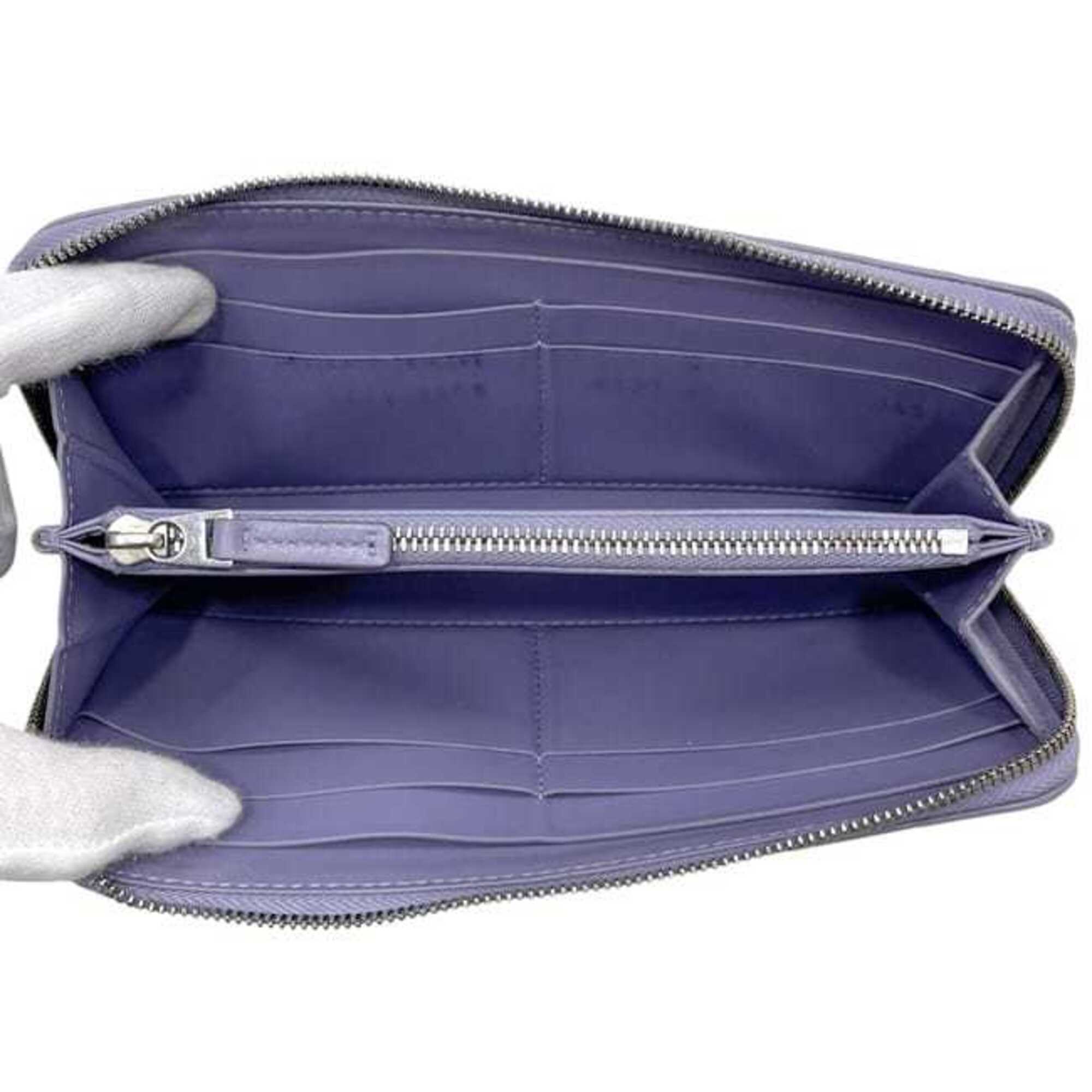 Bottega Veneta Purple Leather Long Wallet (Bi-Fold) (Pre-Owned)