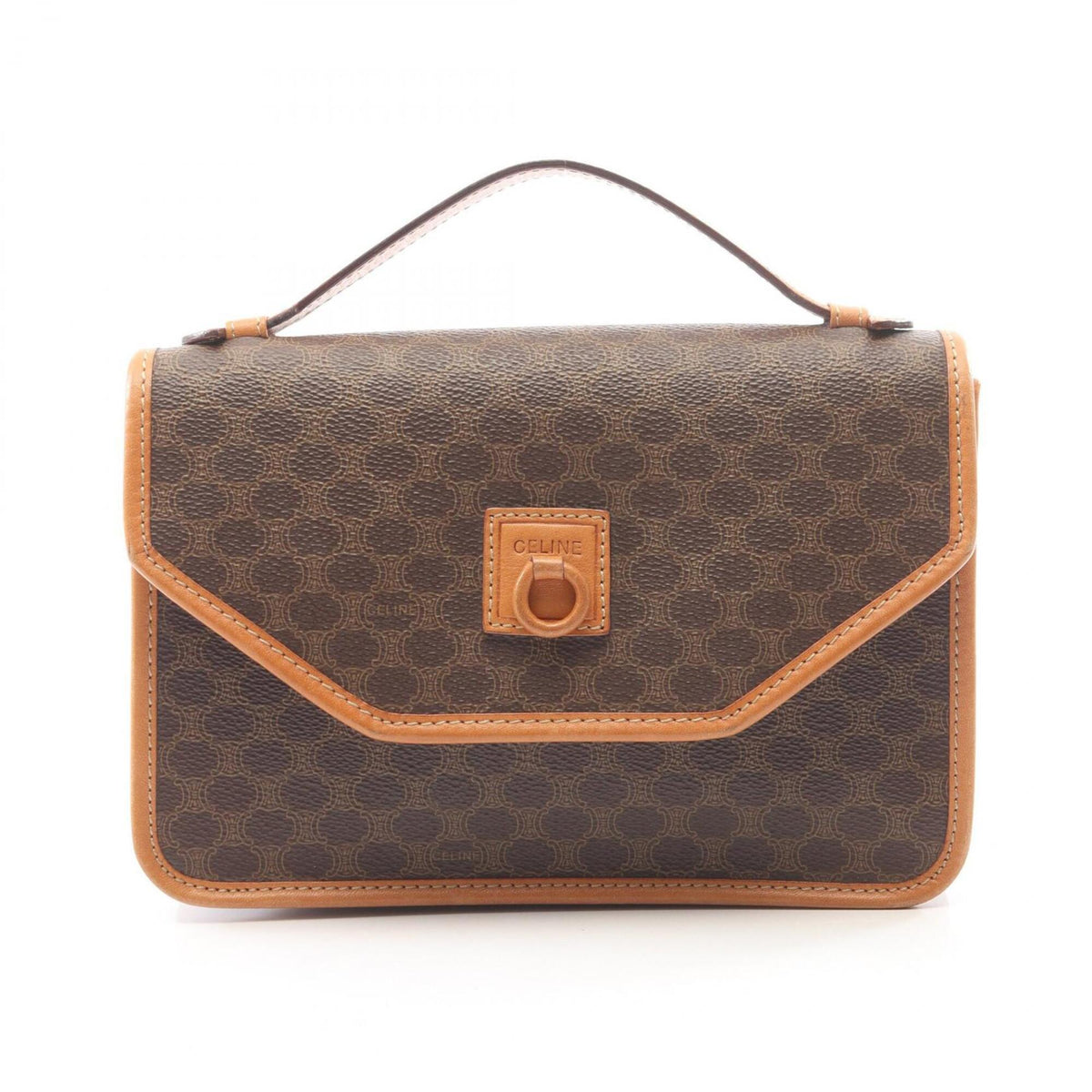 Celine Brown Coated Canvas Leather Handbag (Pre-Owned)