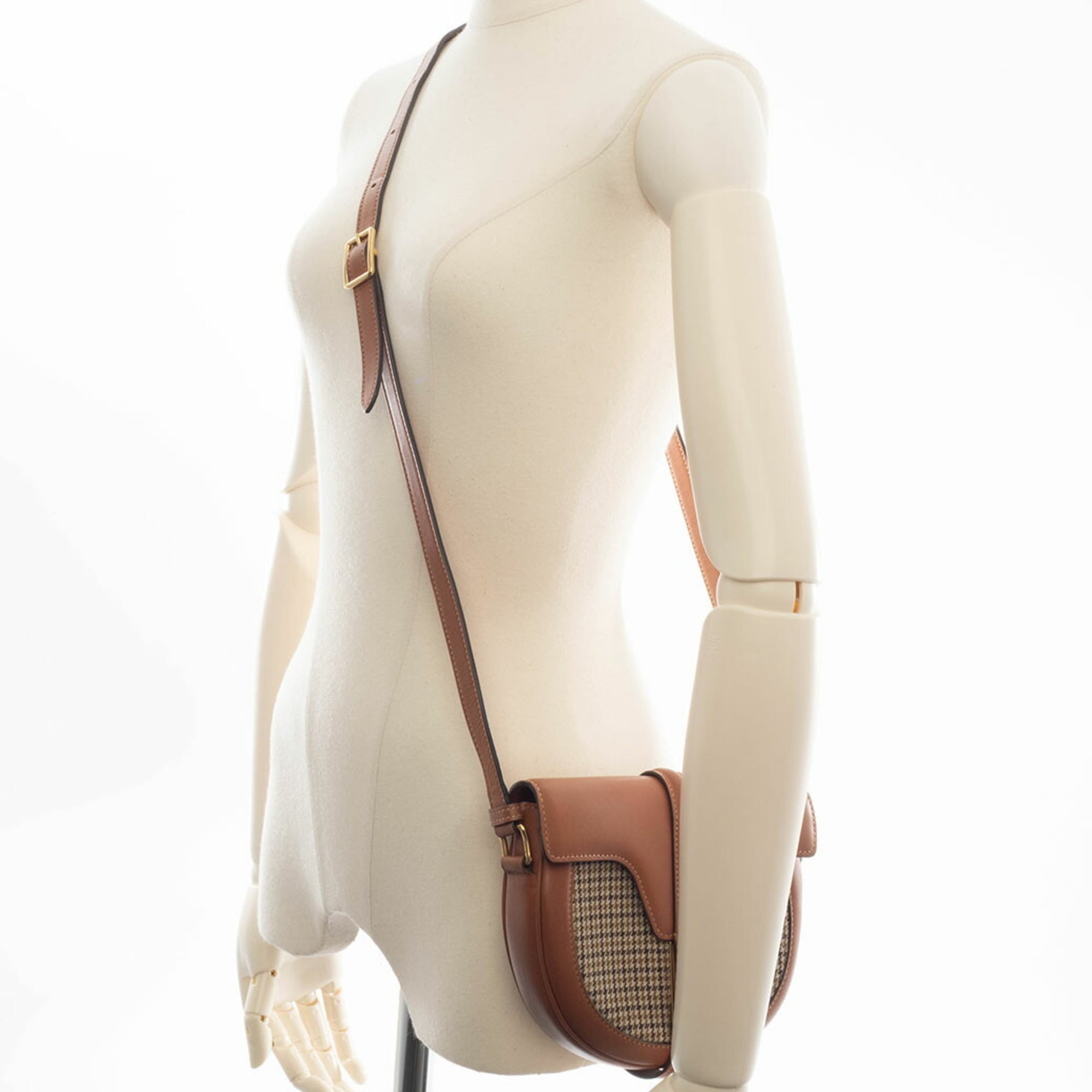 Celine Canvas Leather Shoulder Bag (Pre-Owned)