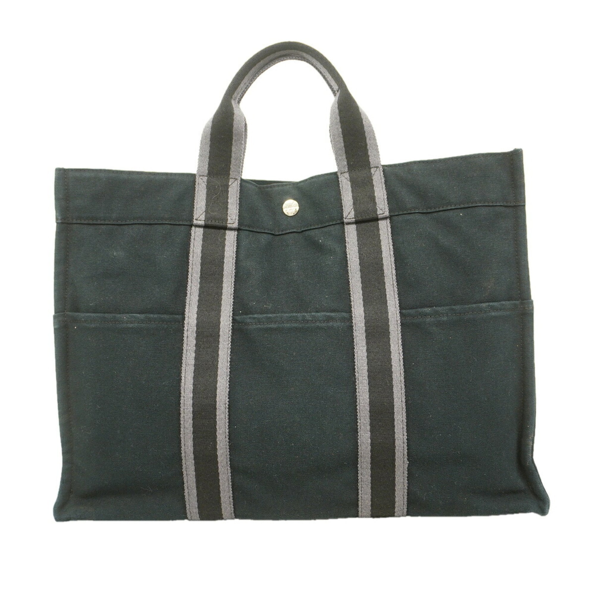 Hermes Black Canvas Tote Bag (Pre-Owned)
