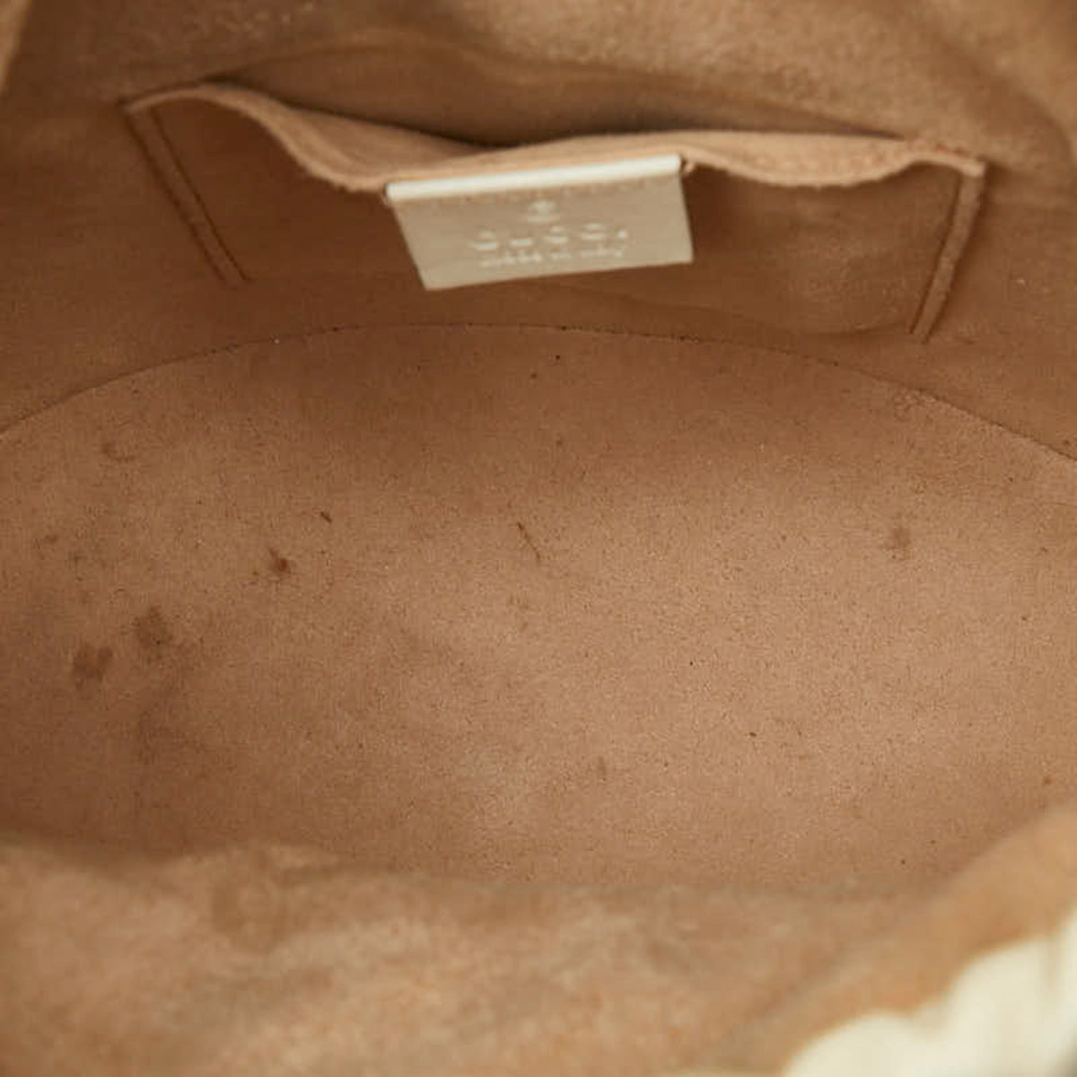 Gucci Beige Leather Canvas Shoulder Bag (Pre-Owned)