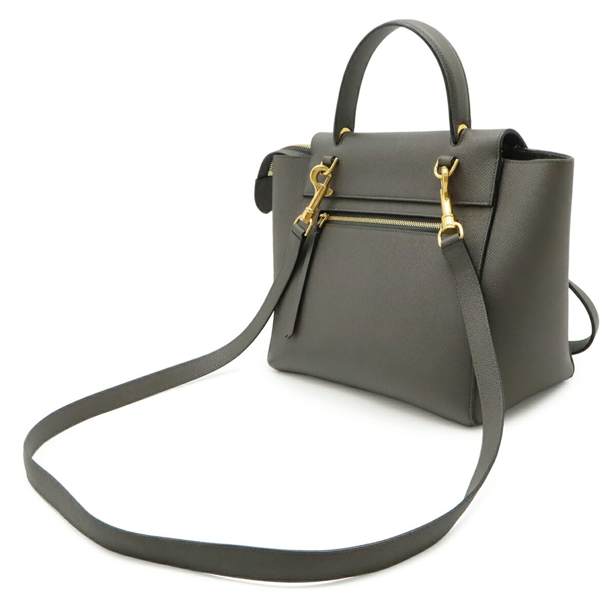 Celine Luggage Gray Leather Handbag Shoulder Bag (Pre-Owned)