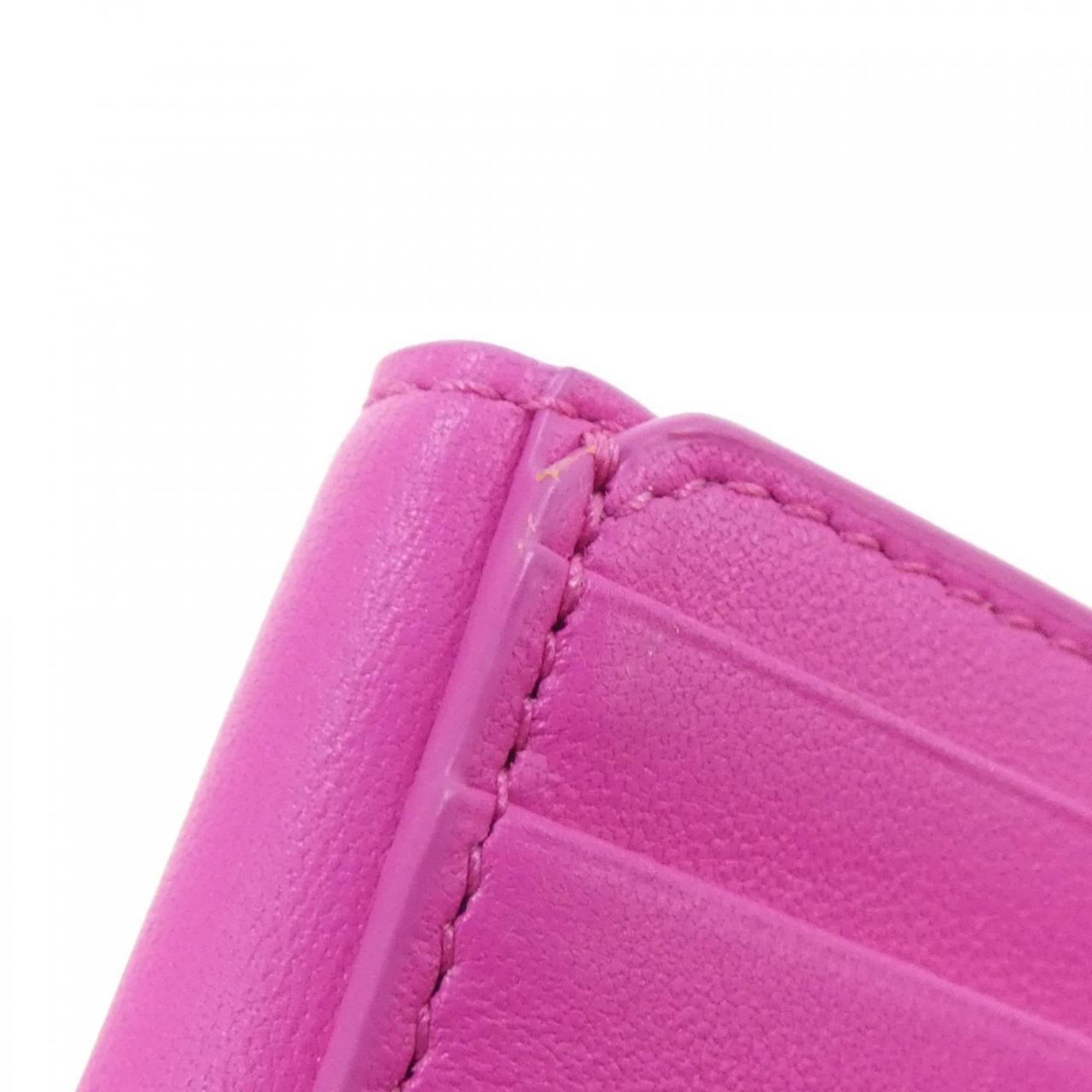 Christian Dior Pink Leather Wallet (Tri-Fold) (Pre-Owned)