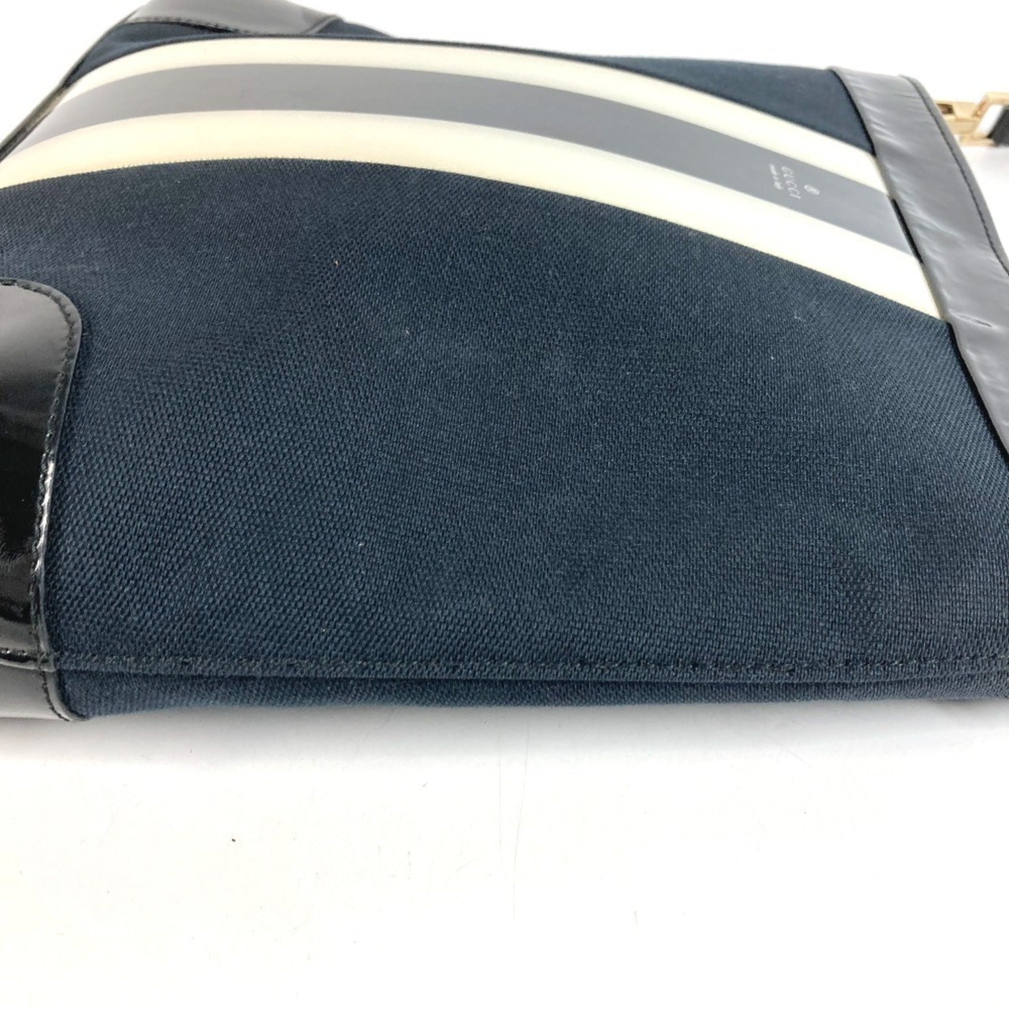 Gucci Black White Canvas Shoulder Bag Tote Bag (Pre-Owned)