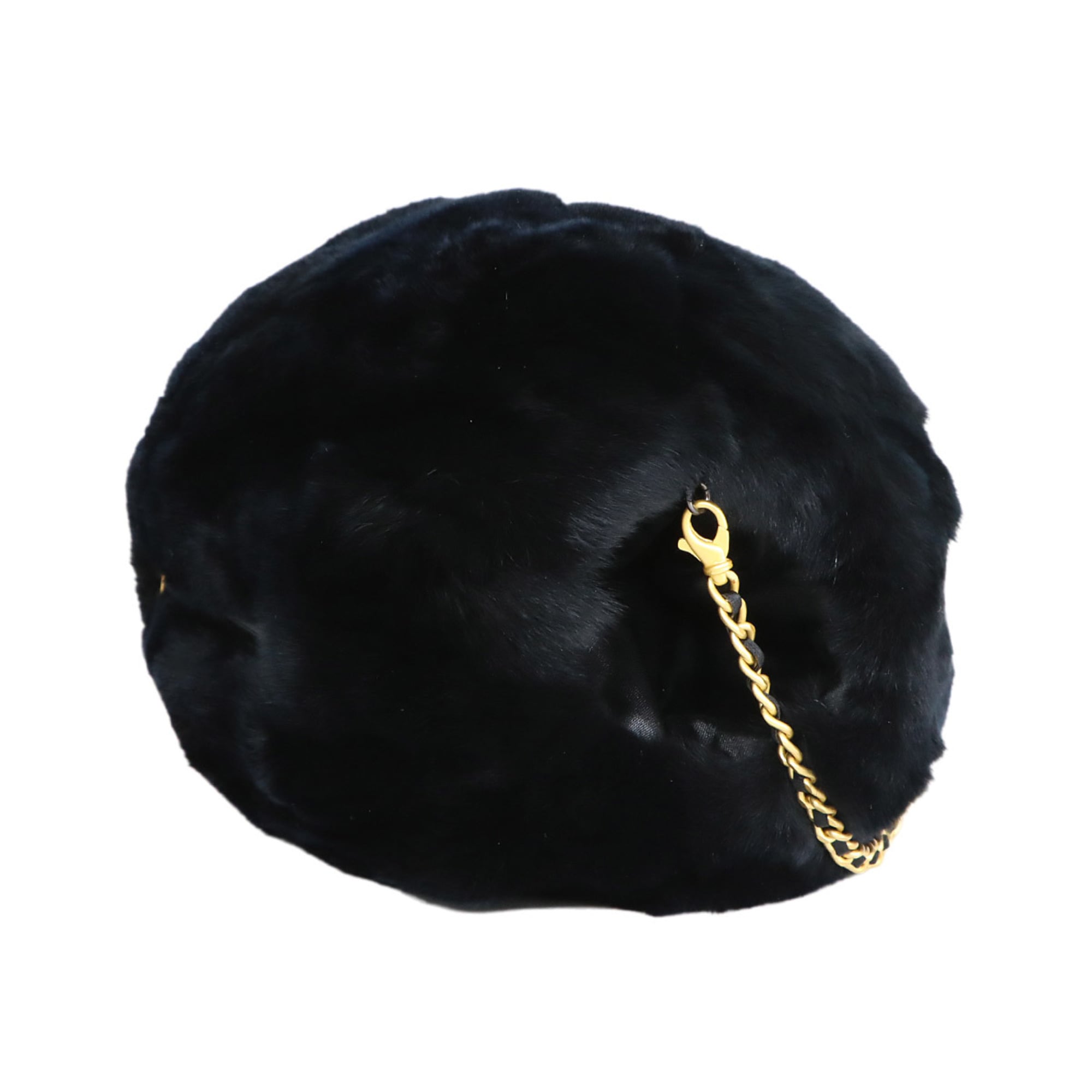 Chanel Black White Lapin Handbag Shoulder Bag (Pre-Owned)
