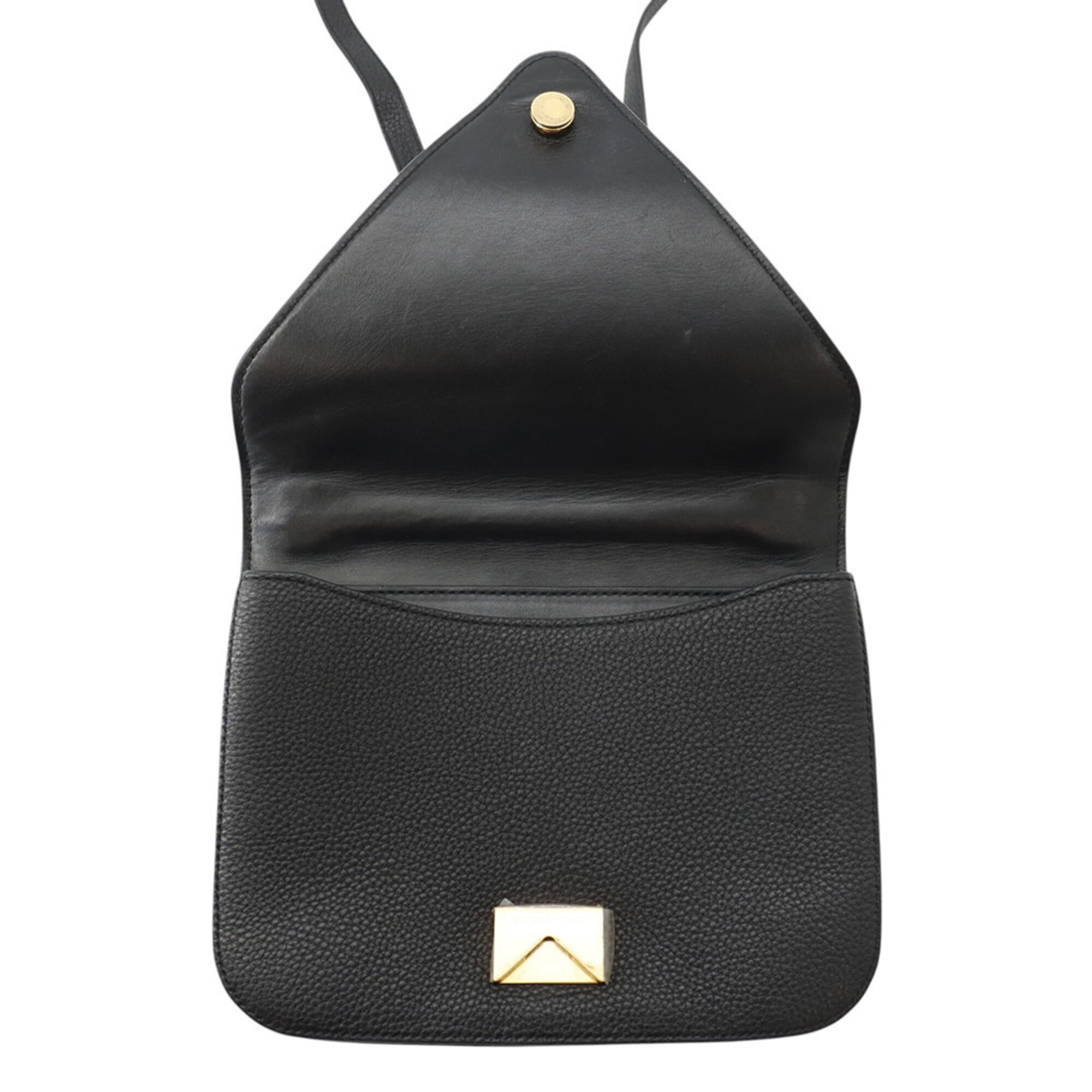 Bottega Veneta Black Leather Handbag Shoulder Bag (Pre-Owned)