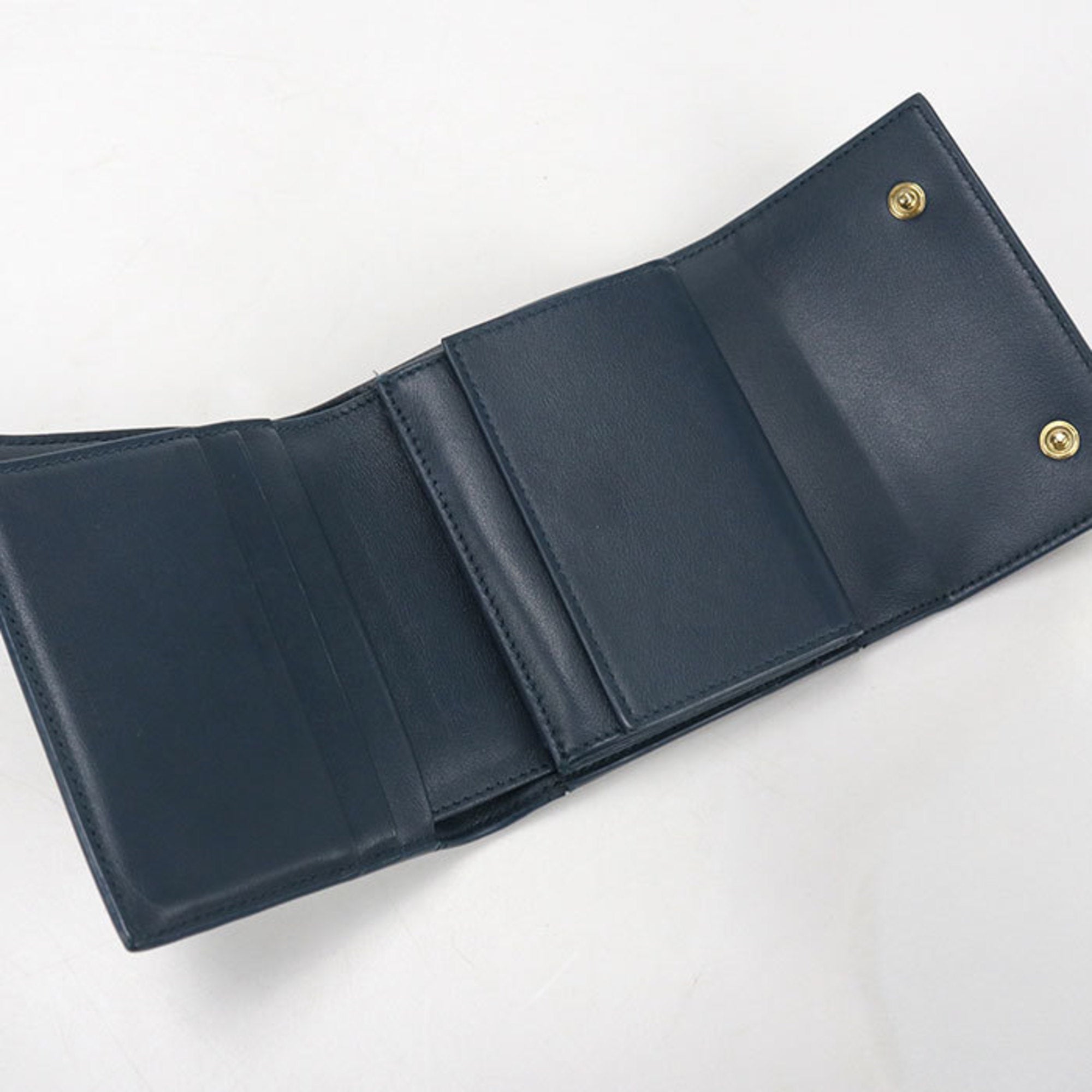 Celine Navy Leather Coin Purse/Coin Case (Pre-Owned)