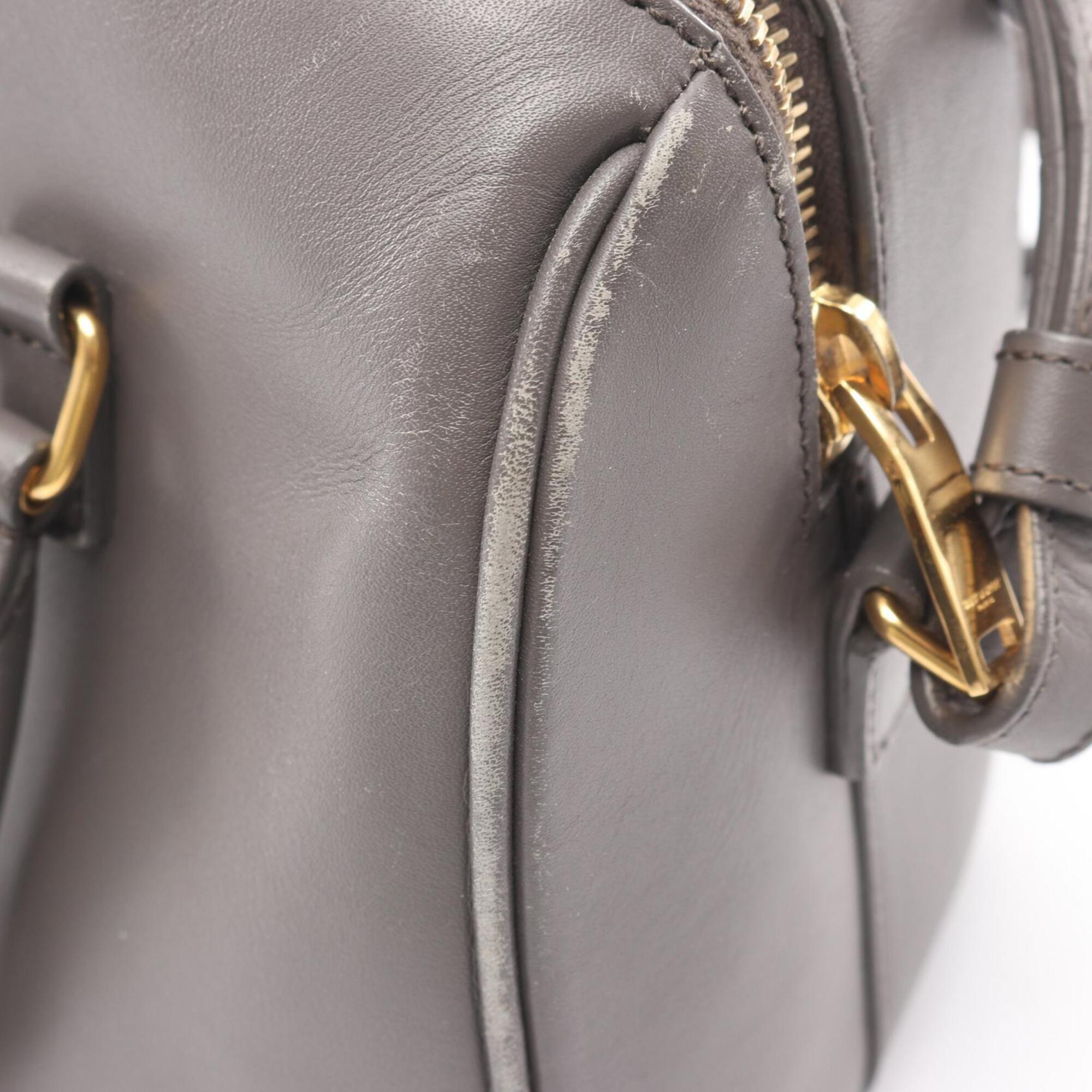 Yves Saint Laurent Gray Leather Handbag (Pre-Owned)