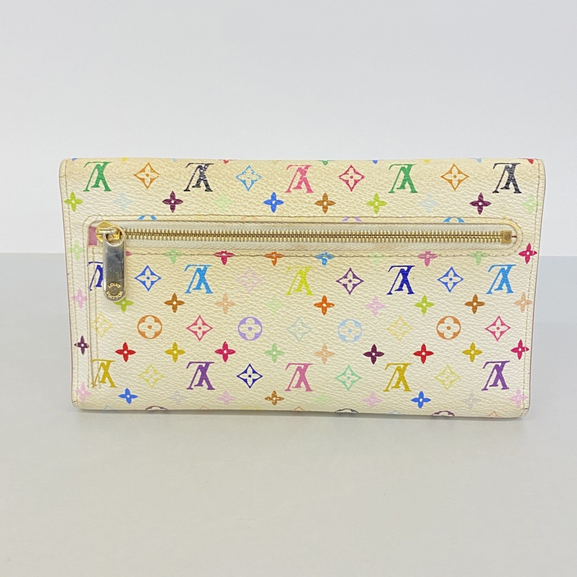 Louis Vuitton Blanc Litchi Long Wallet (Tri-Fold) (Pre-Owned)