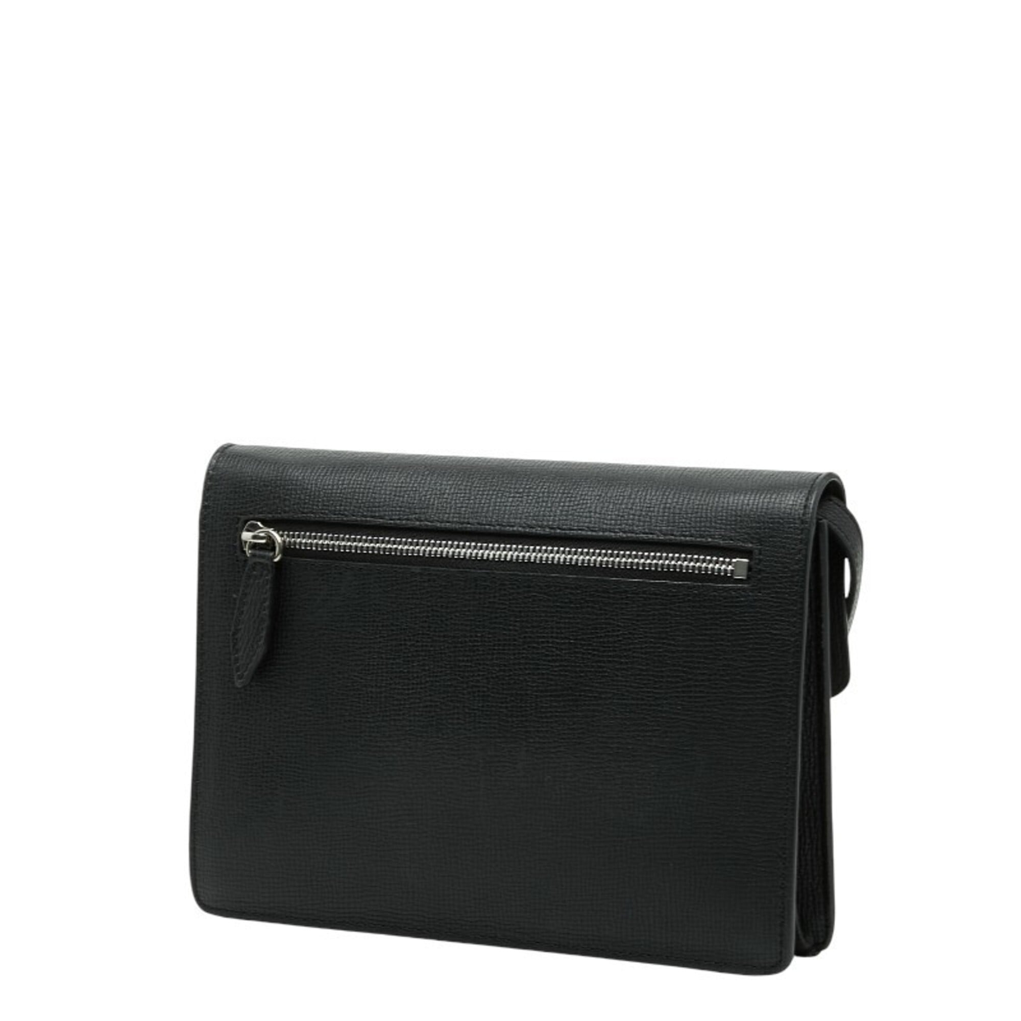 Burberry Black Brown Canvas Shoulder Bag (Pre-Owned)