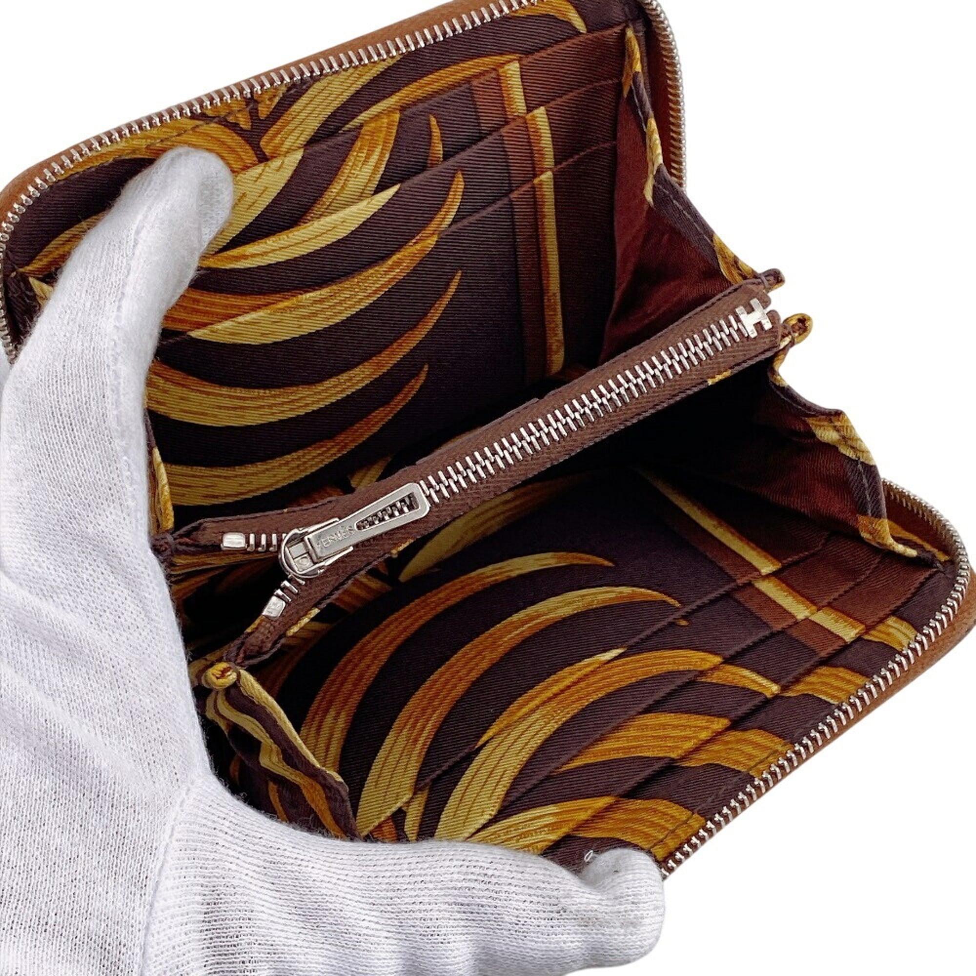 Hermes Brown Leather Coin Purse/Coin Case (Pre-Owned)