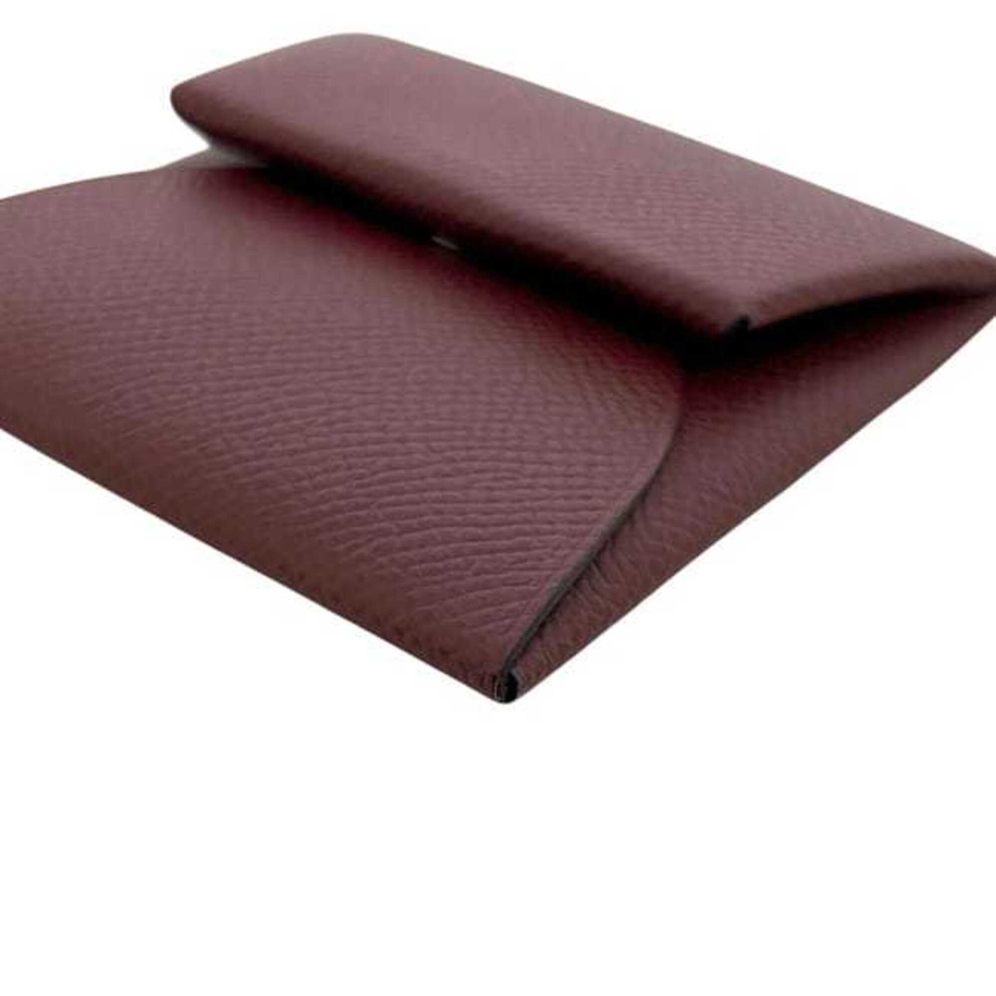 Hermes Bordeaux Epsom Leather Coin Purse/Coin Case (Pre-Owned)