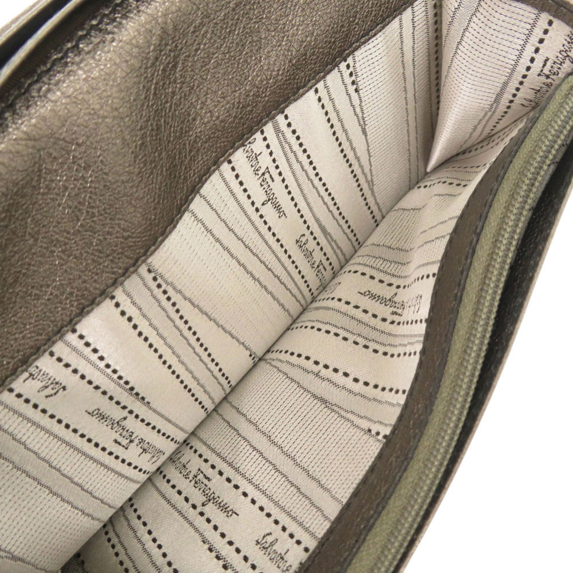 Salvatore Ferragamo Black Leather Wallet (Tri-Fold) (Pre-Owned)