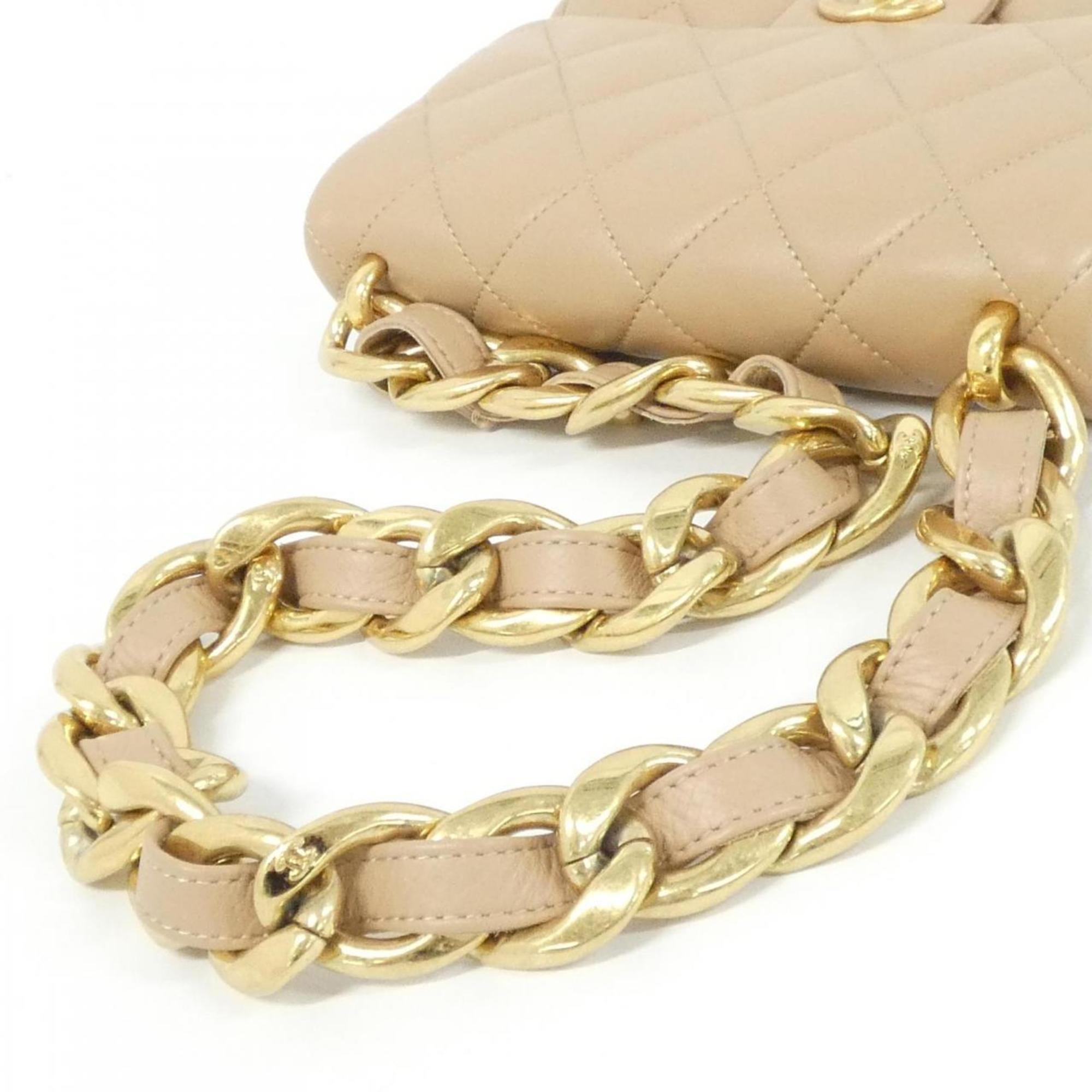 Chanel Beige Leather Shoulder Bag (Pre-Owned)