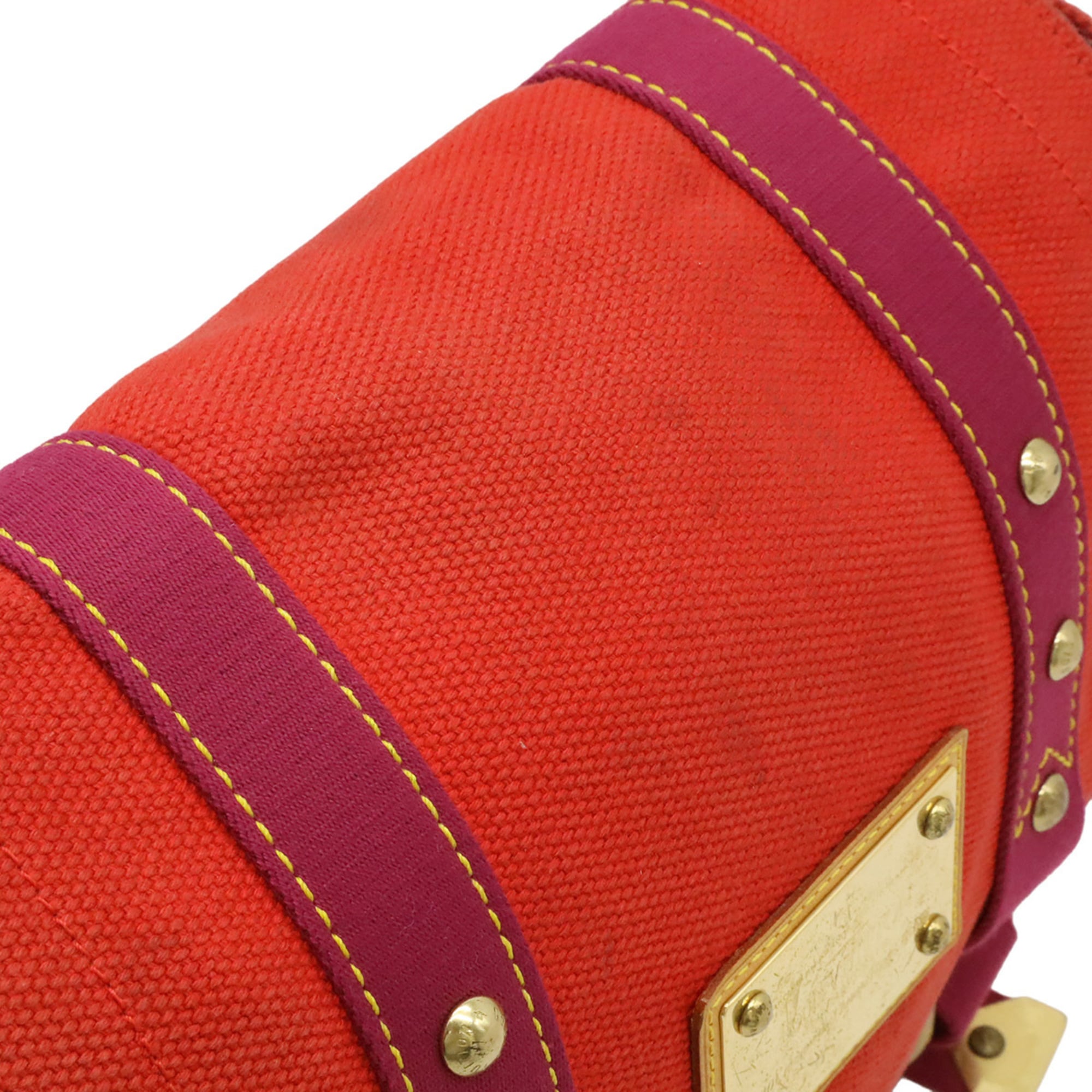 Louis Vuitton Red Color Rouge Canvas Shoulder Bag (Pre-Owned)