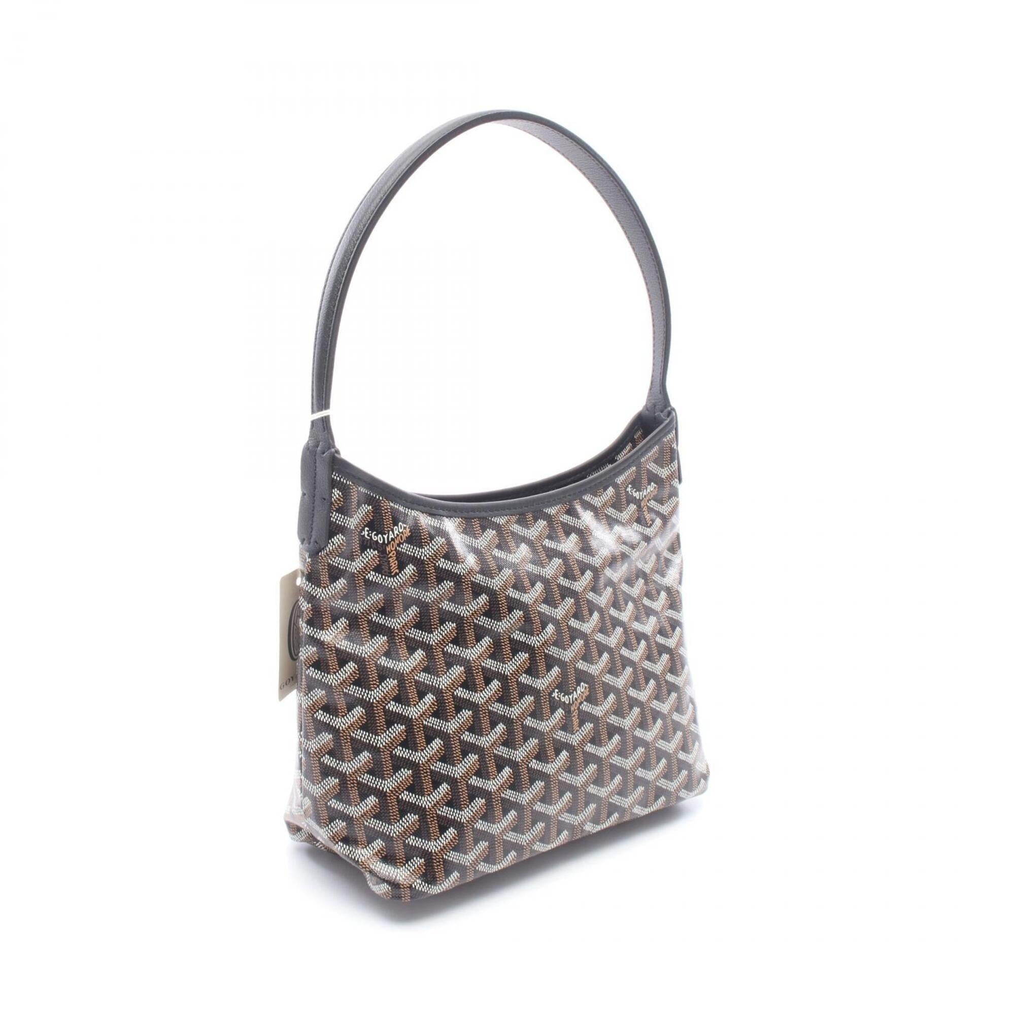 Goyard Black Brown White Coated Canvas Leather Handbag Pouch (Pre-Owned)