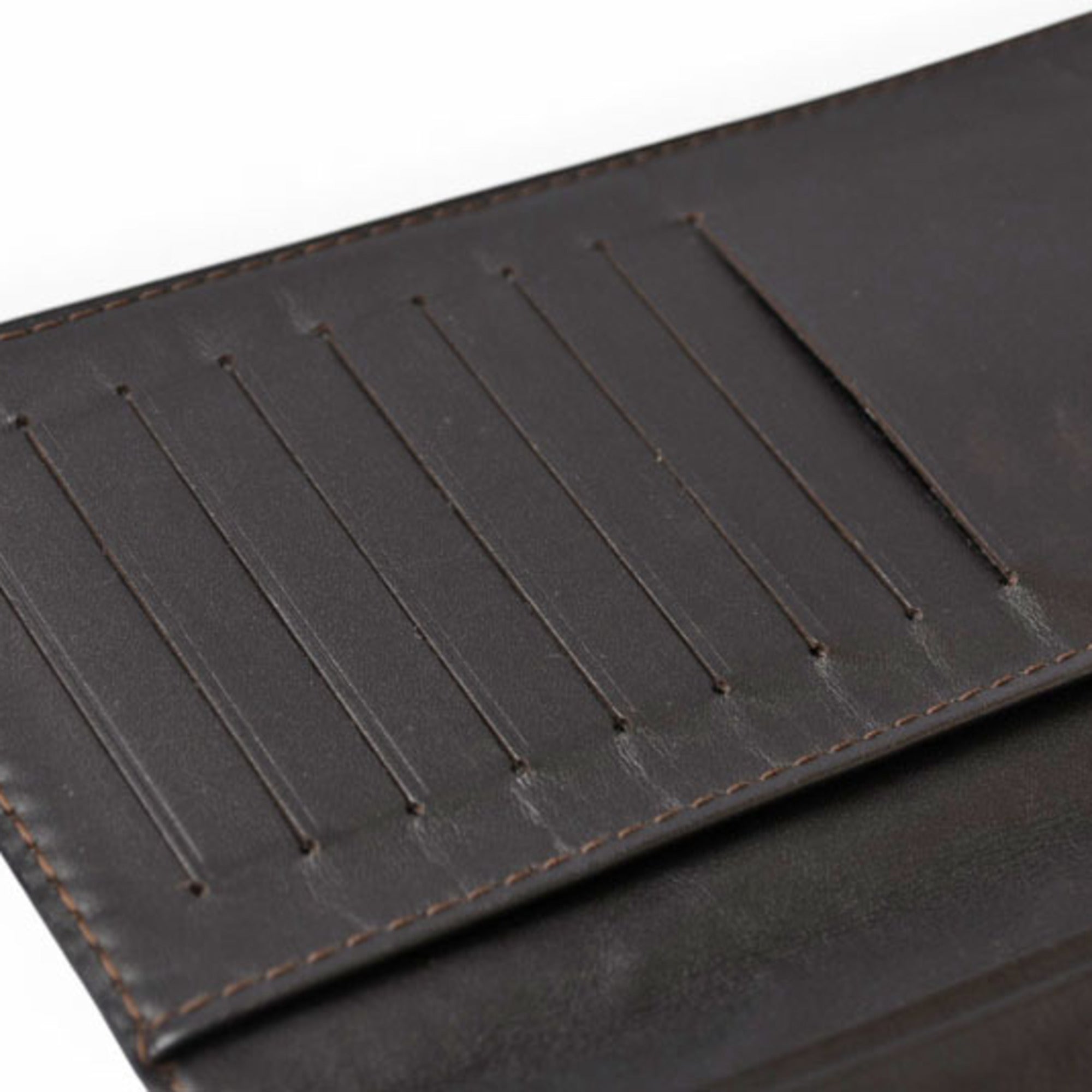 Louis Vuitton Utah Coffee Dark Brown Utah Leather Long Wallet (Bi-Fold) (Pre-Owned)