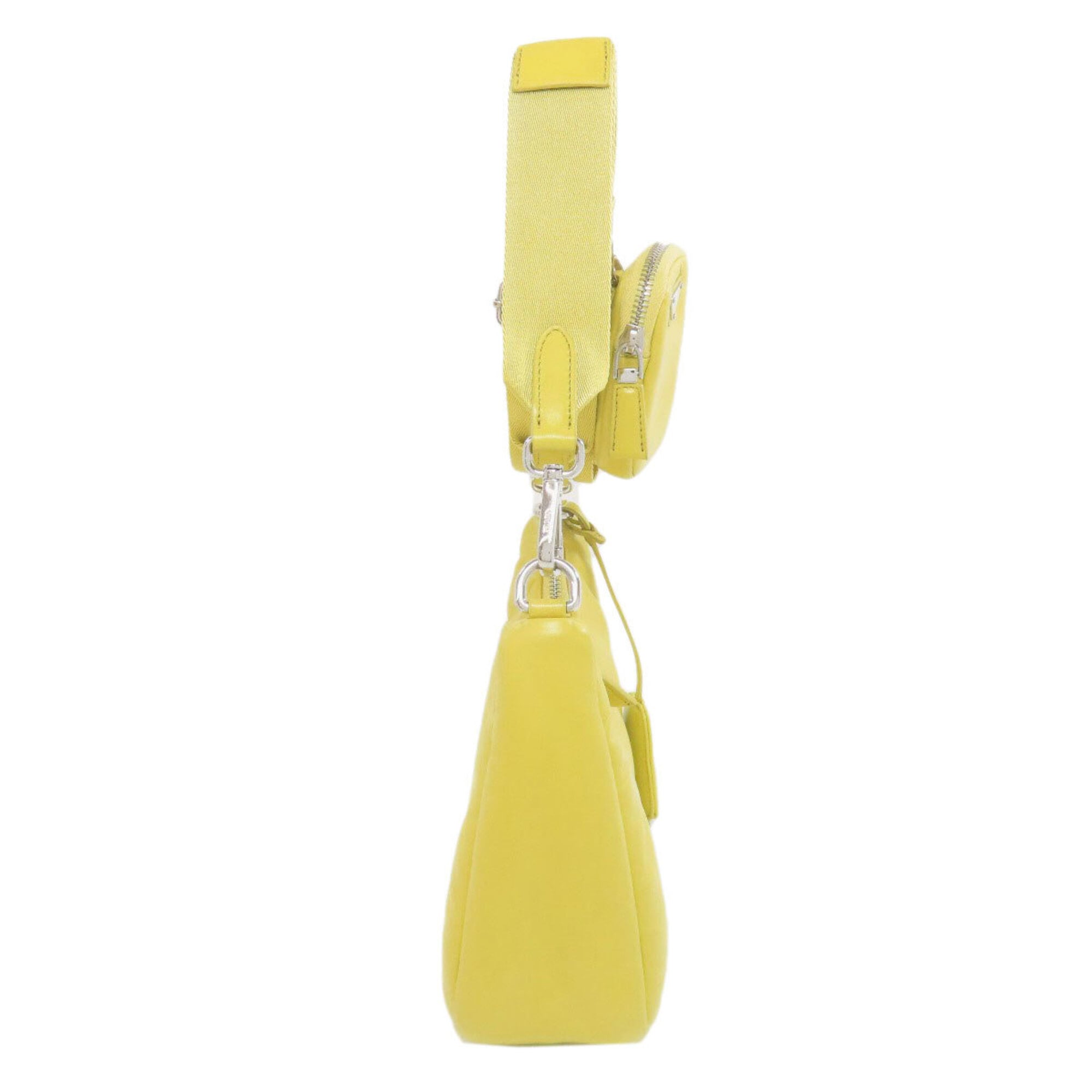 Prada Yellow Leather Shoulder Bag (Pre-Owned)