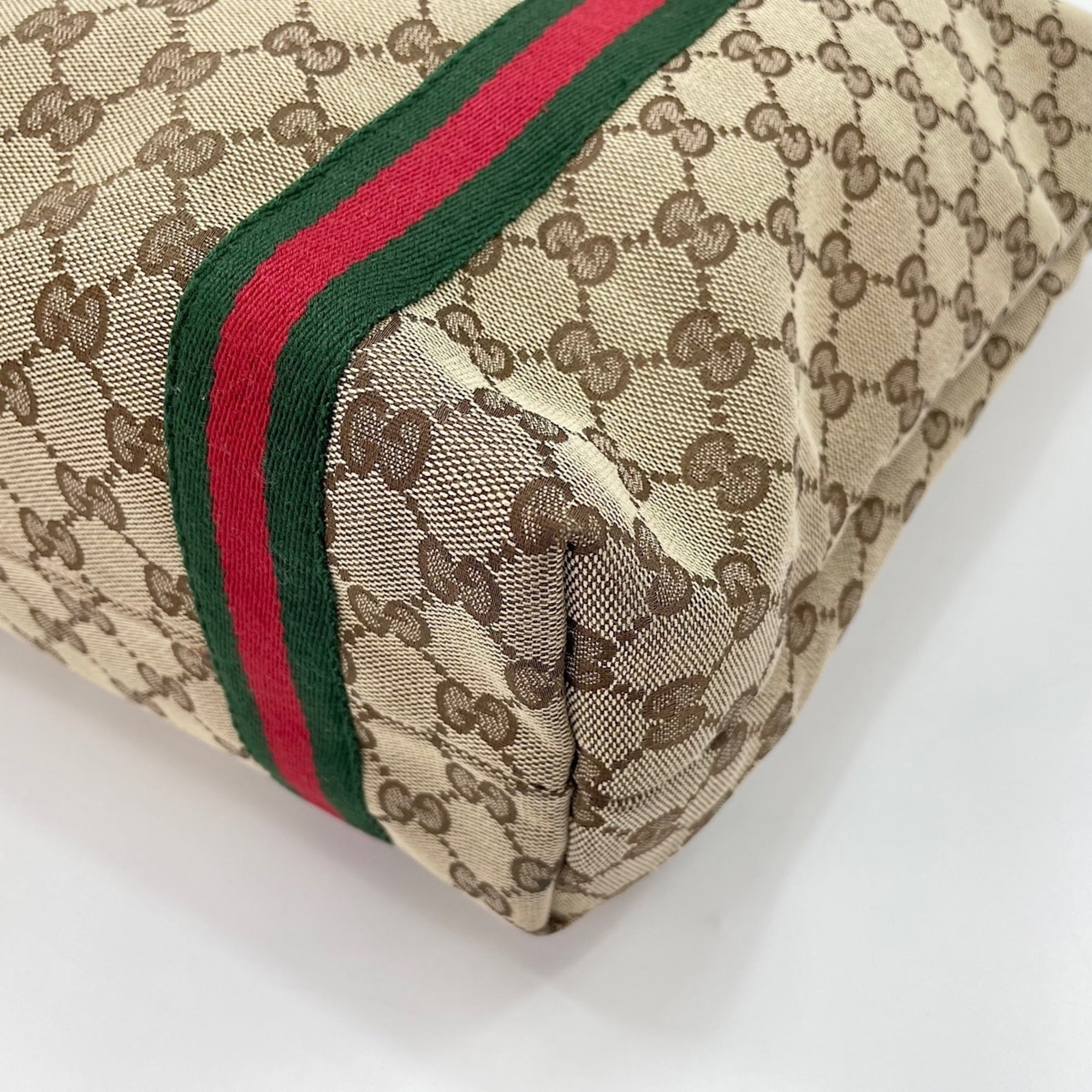 Gucci Sherry Line Beige Handbag (Pre-Owned)