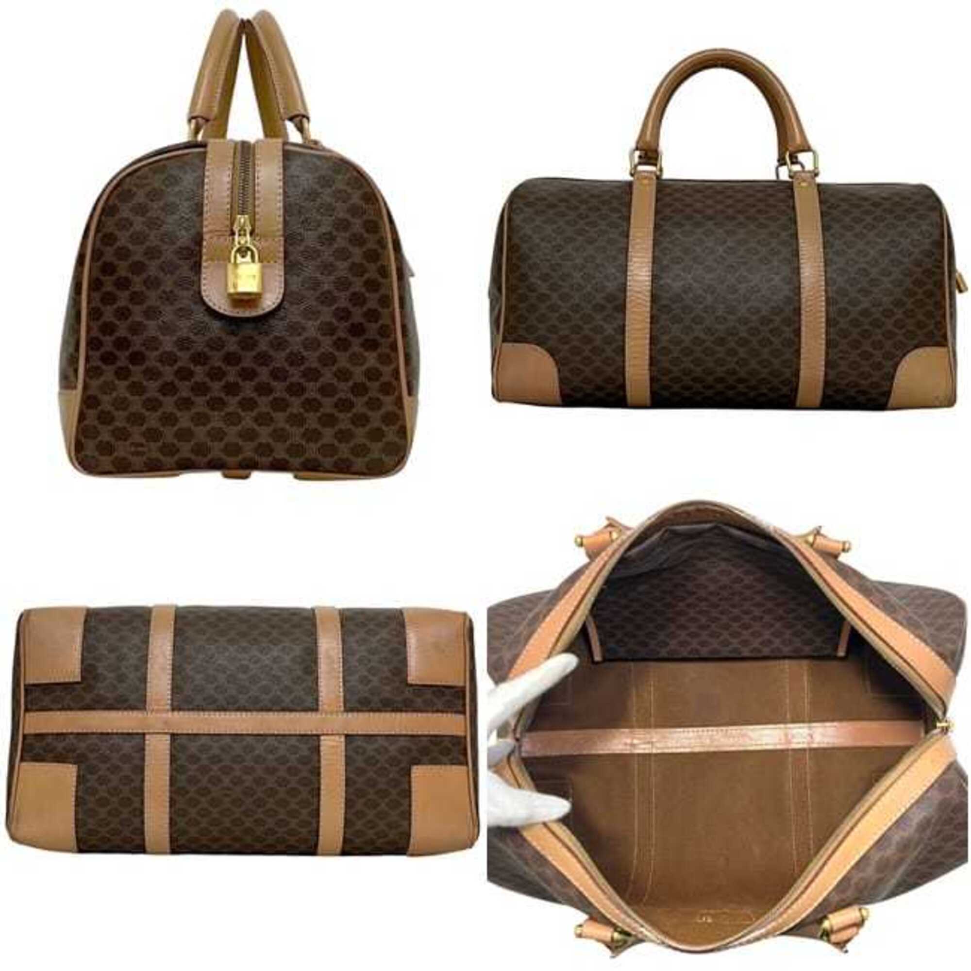Celine Brown Pvc Leather Boston Bag (Pre-Owned)