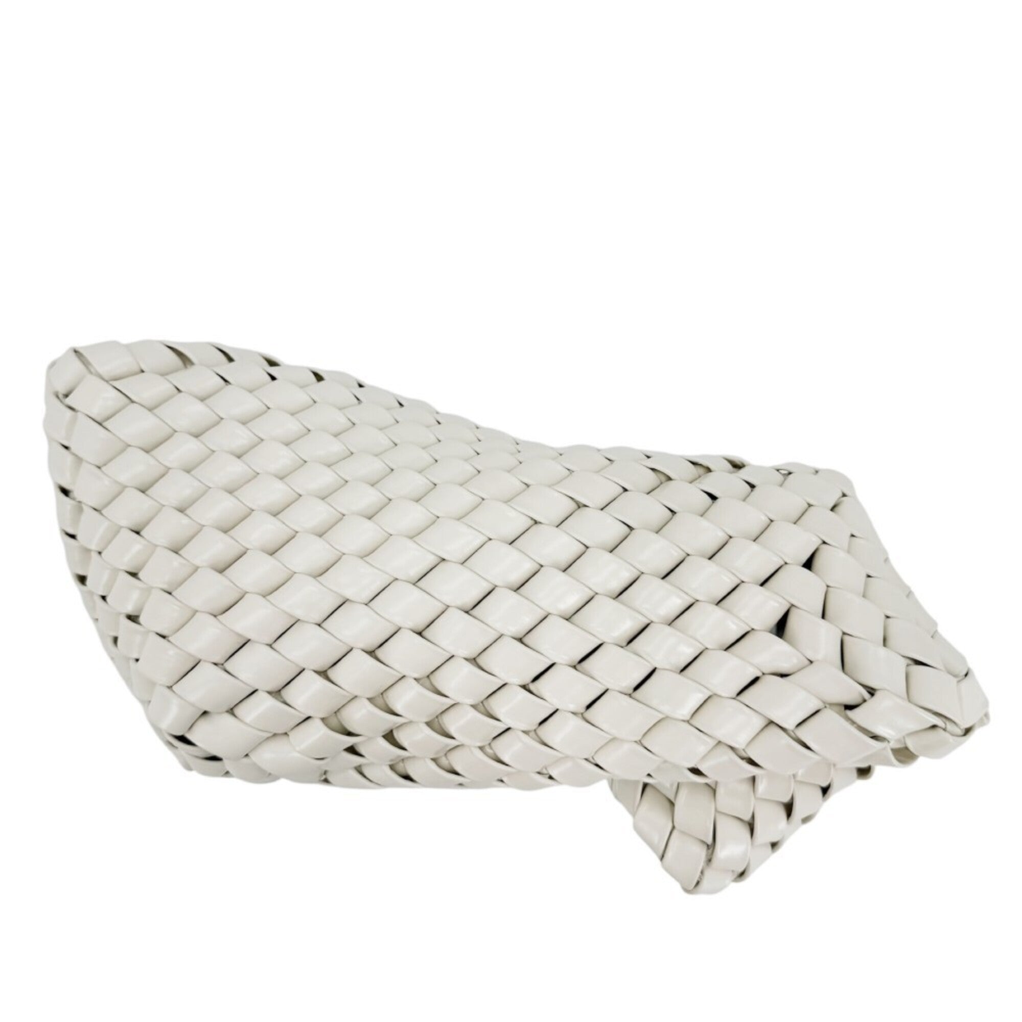 Bottega Veneta White Leather Clutch Bag Pouch (Pre-Owned)
