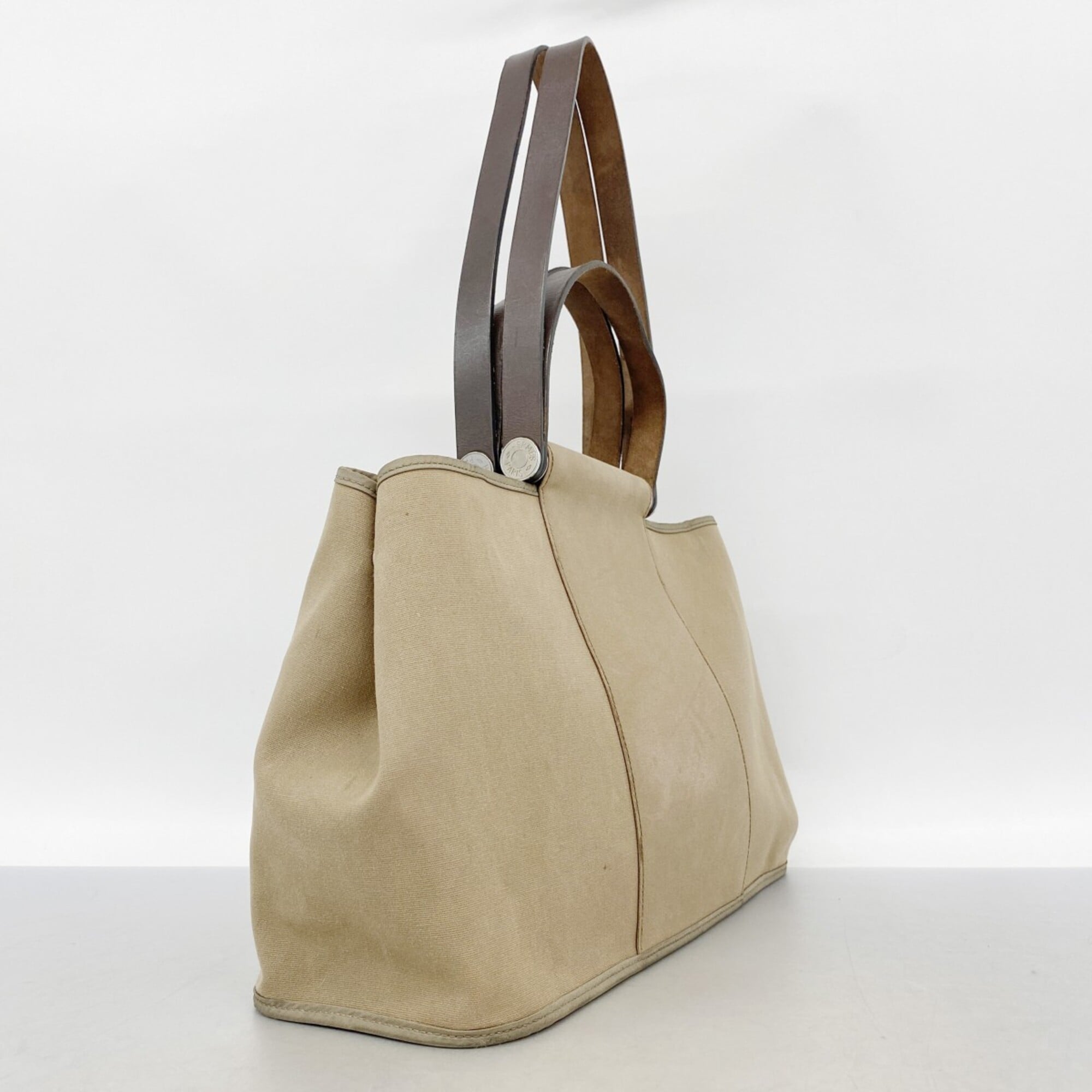 Hermes Etoupe Gray Toile Officier Tote Bag (Pre-Owned)