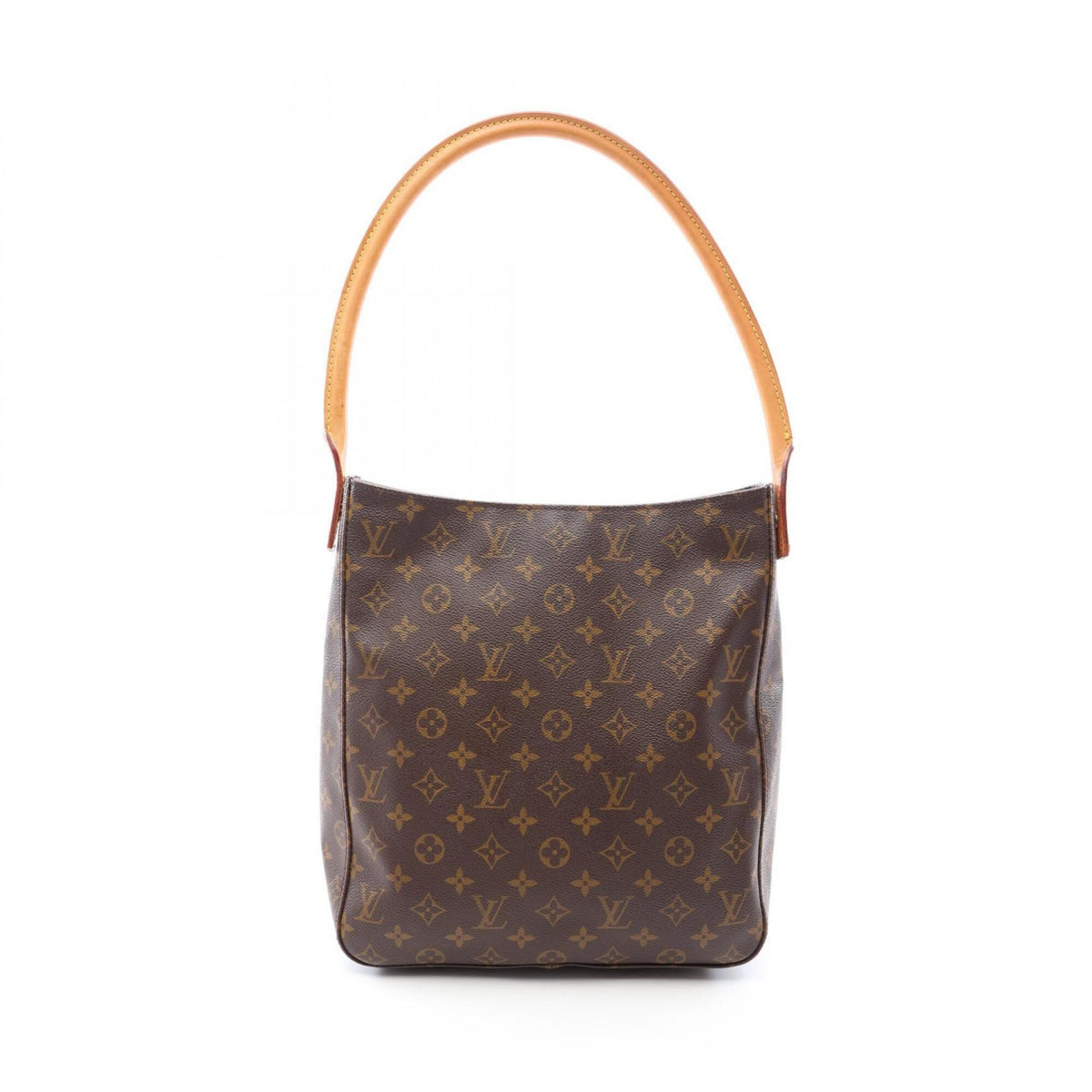 Louis Vuitton Brown Coated Canvas Leather Handbag Shoulder Bag (Pre-Owned)