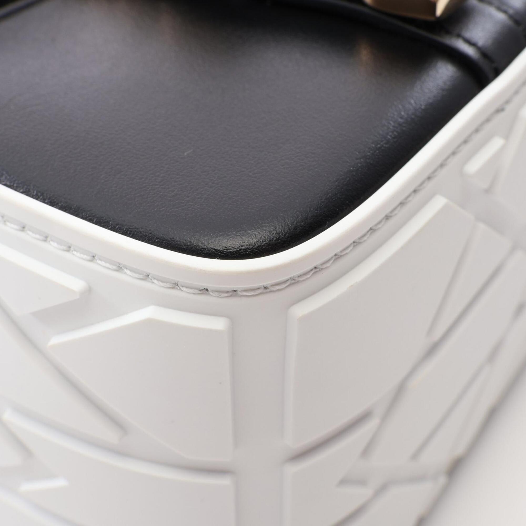 Christian Dior Black White Leather Handbag Shoulder Bag (Pre-Owned)