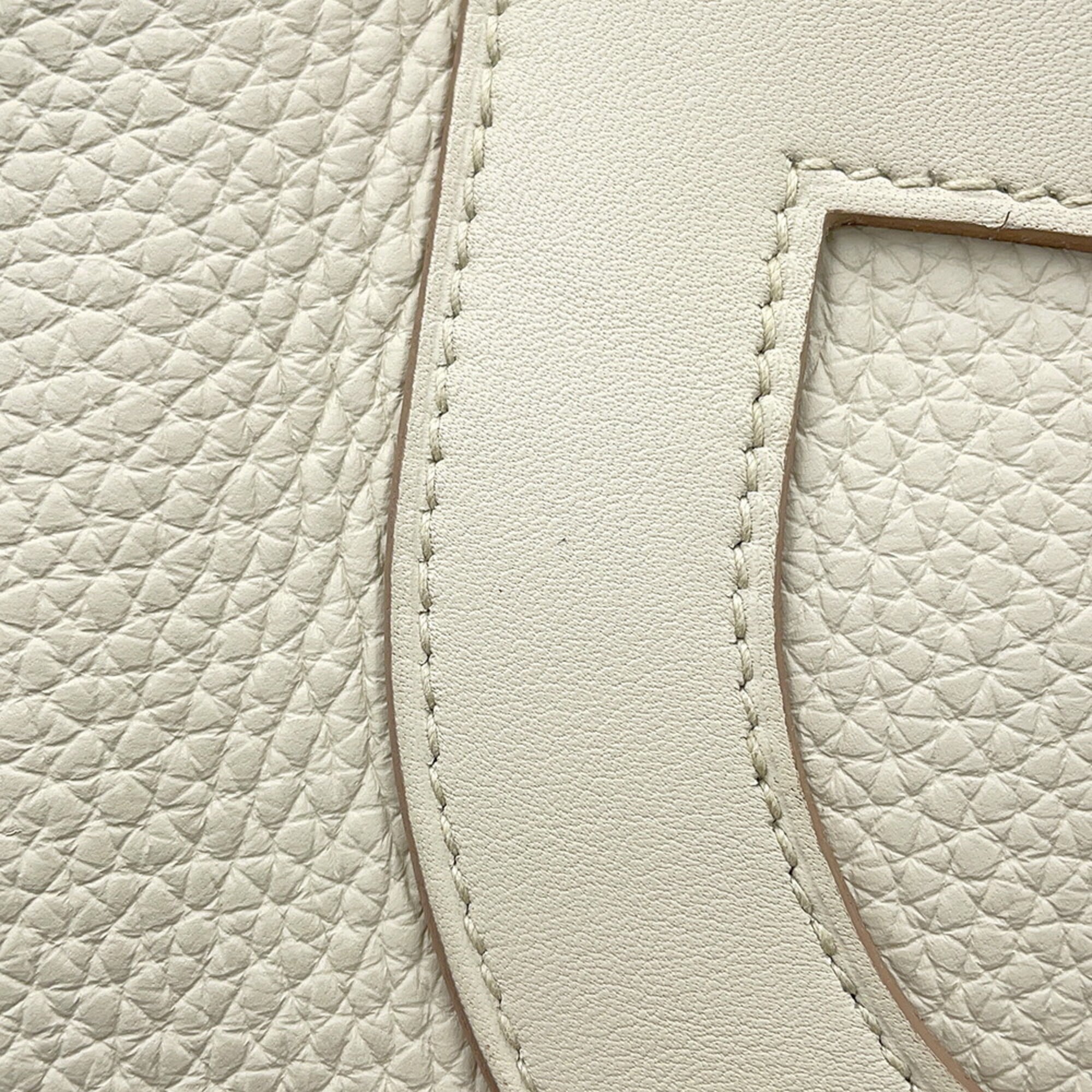 Hermes Light Gray Taurillon Clemence Leather Swift Leather Tote Bag (Pre-Owned)