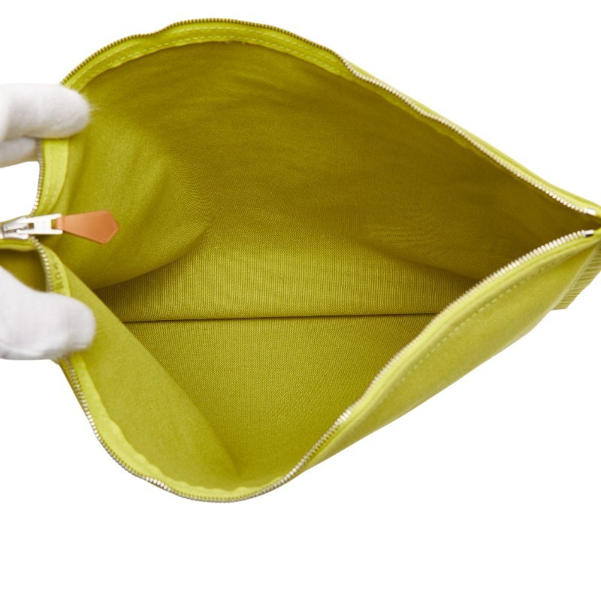 Hermes Green Cotton Pouch (Pre-Owned)