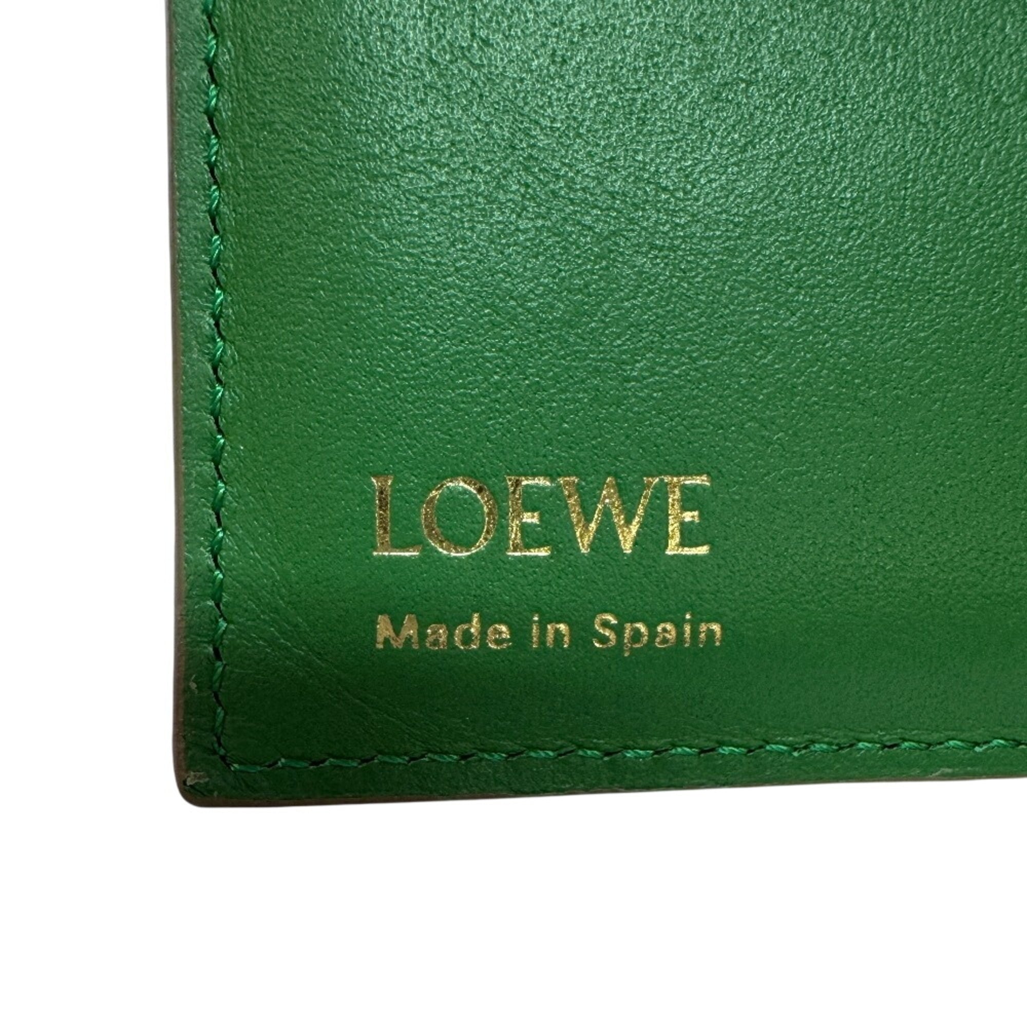 Loewe Beige Green Leather Wallet (Bi-Fold) (Pre-Owned)