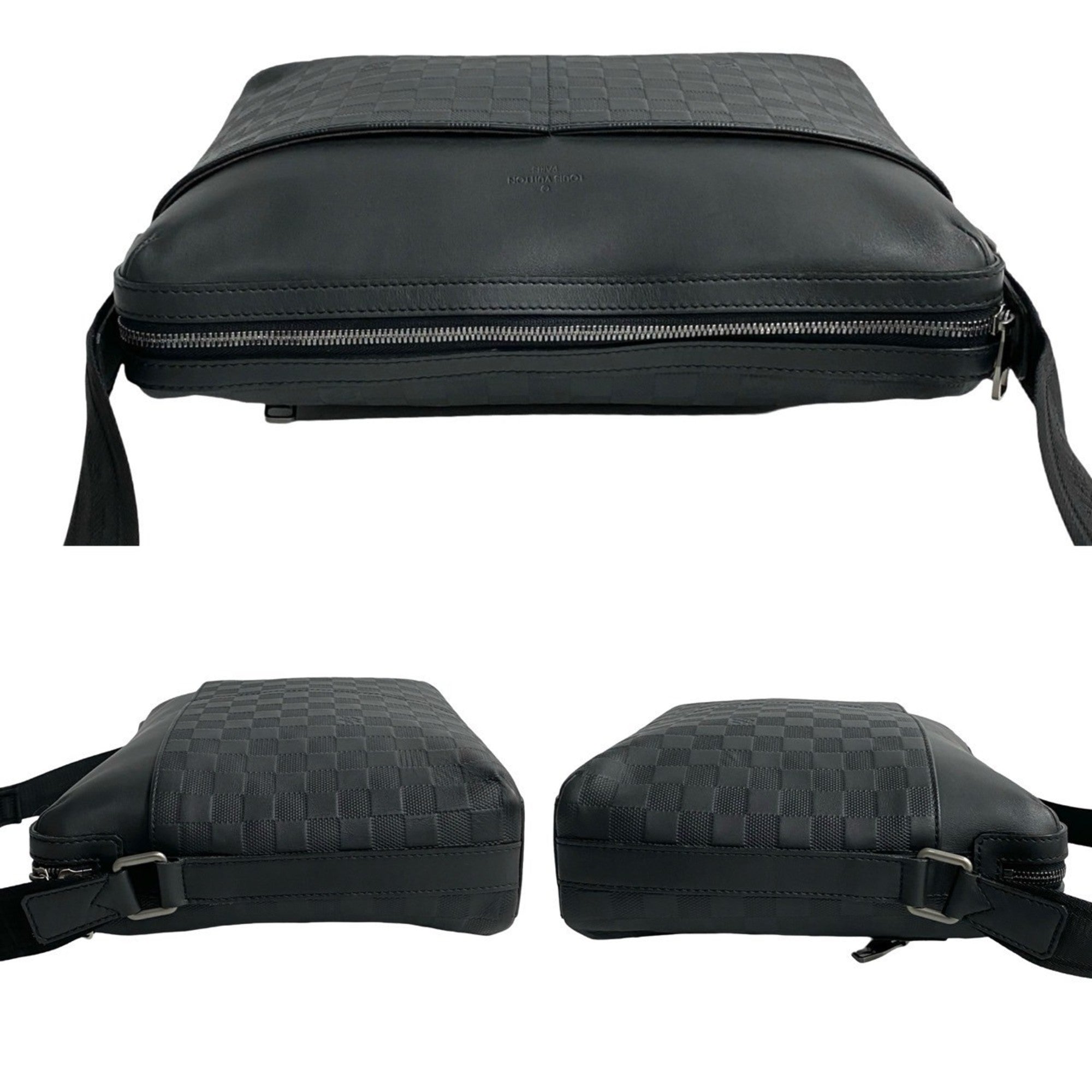 Louis Vuitton Black Leather Shoulder Bag (Pre-Owned)