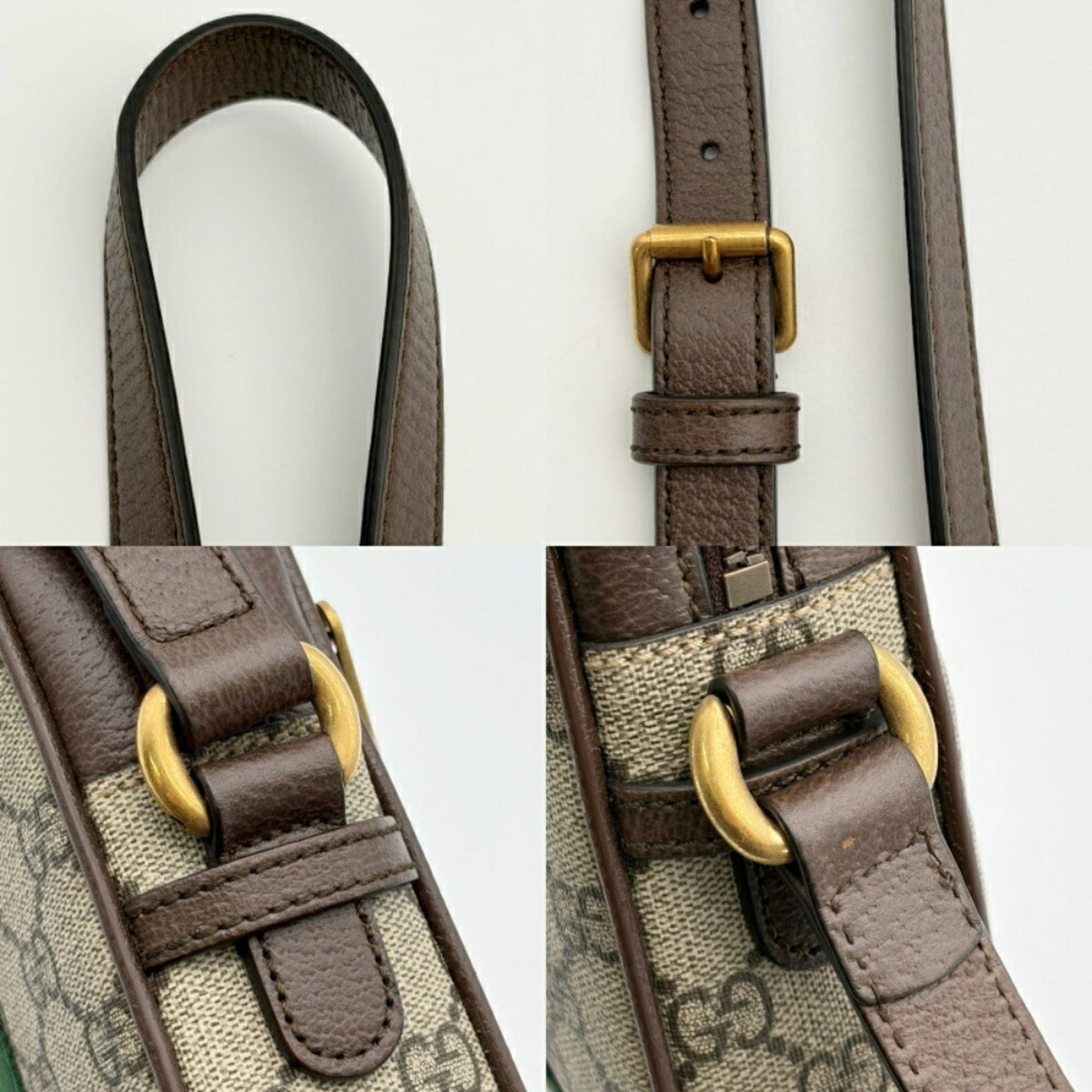 Gucci Beige Brown Gg Supreme Canvas Leather Shoulder Bag (Pre-Owned)
