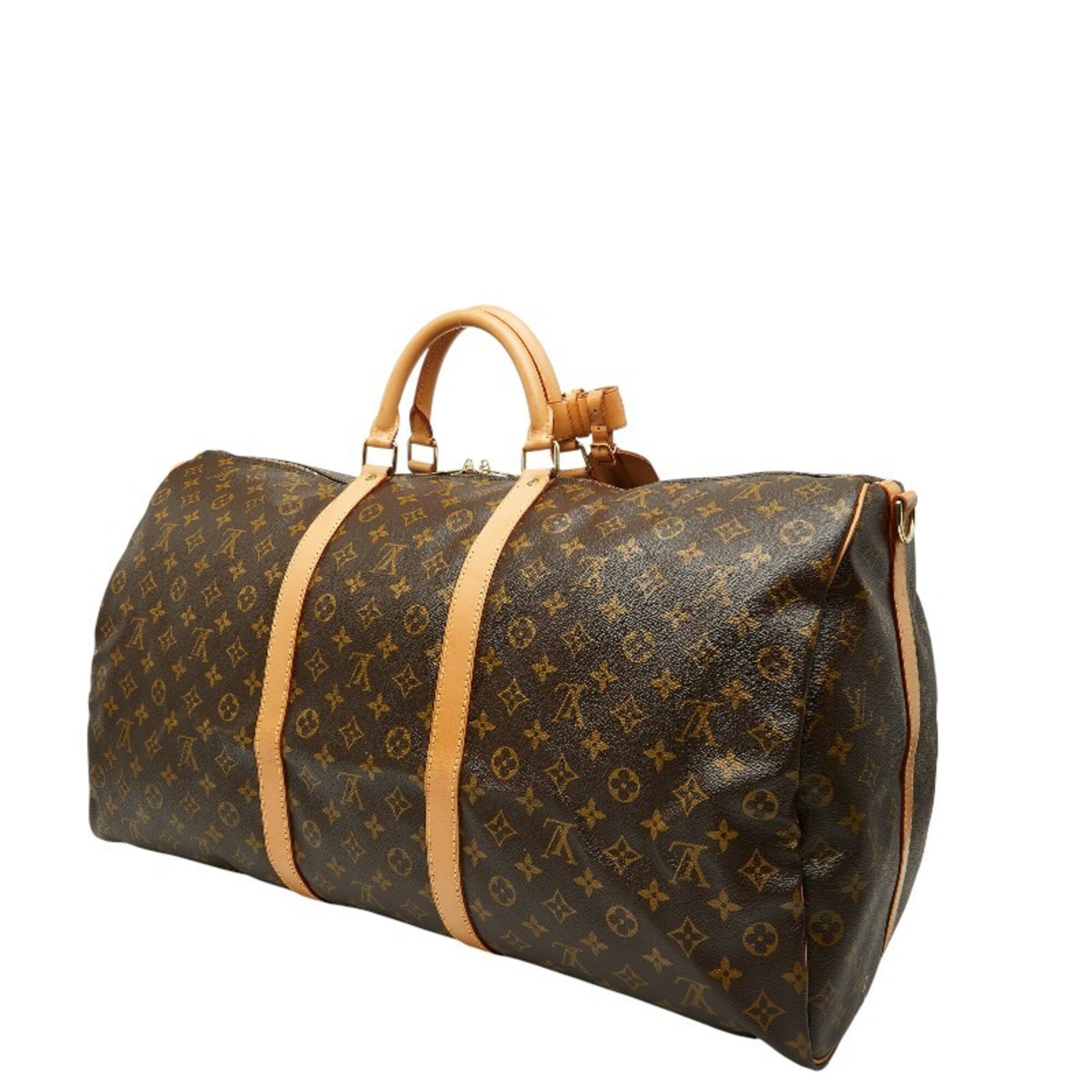 Louis Vuitton Brown Pvc Leather Boston Bag Shoulder Bag (Pre-Owned)