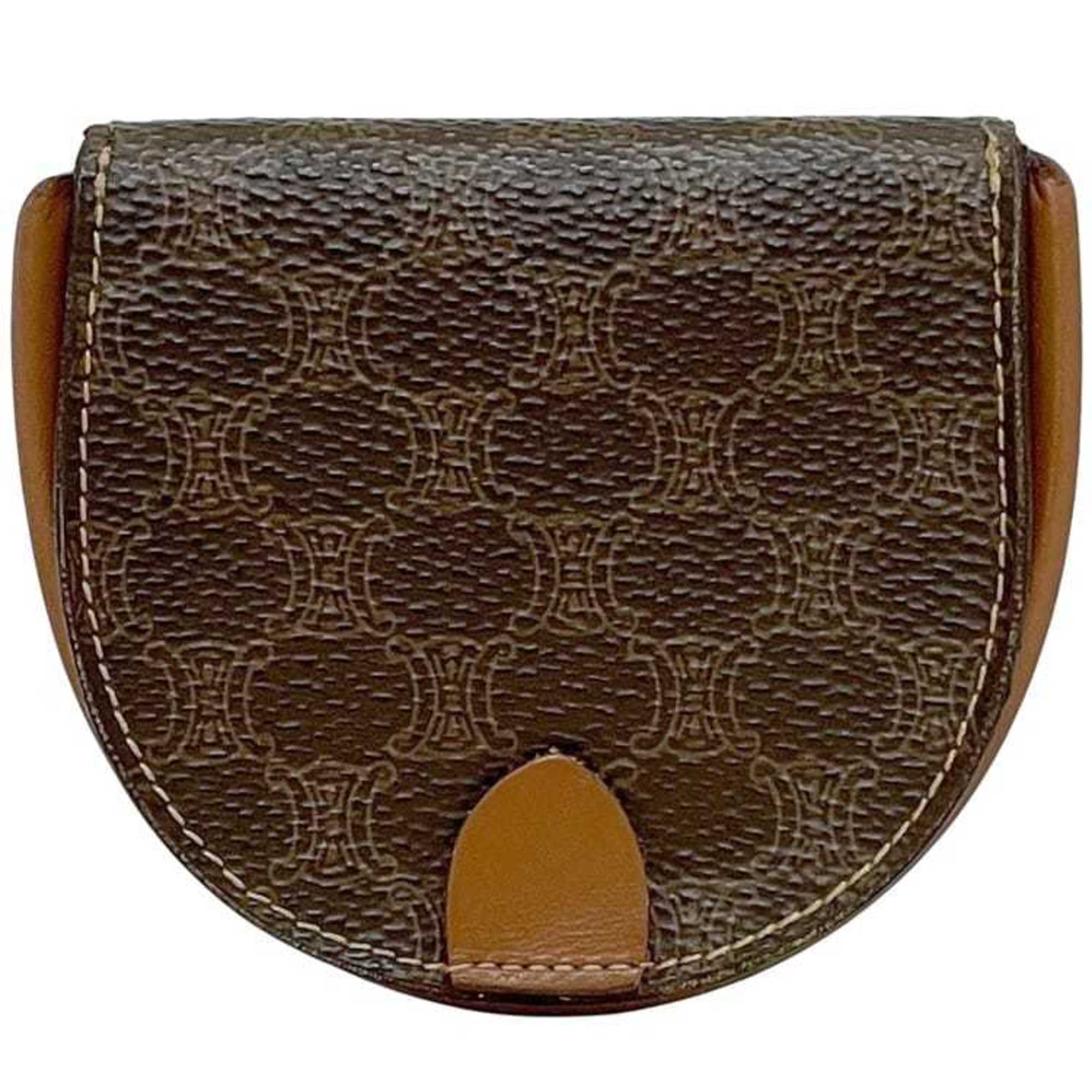 Celine Brown Pvc Leather Coin Purse/Coin Case (Pre-Owned)