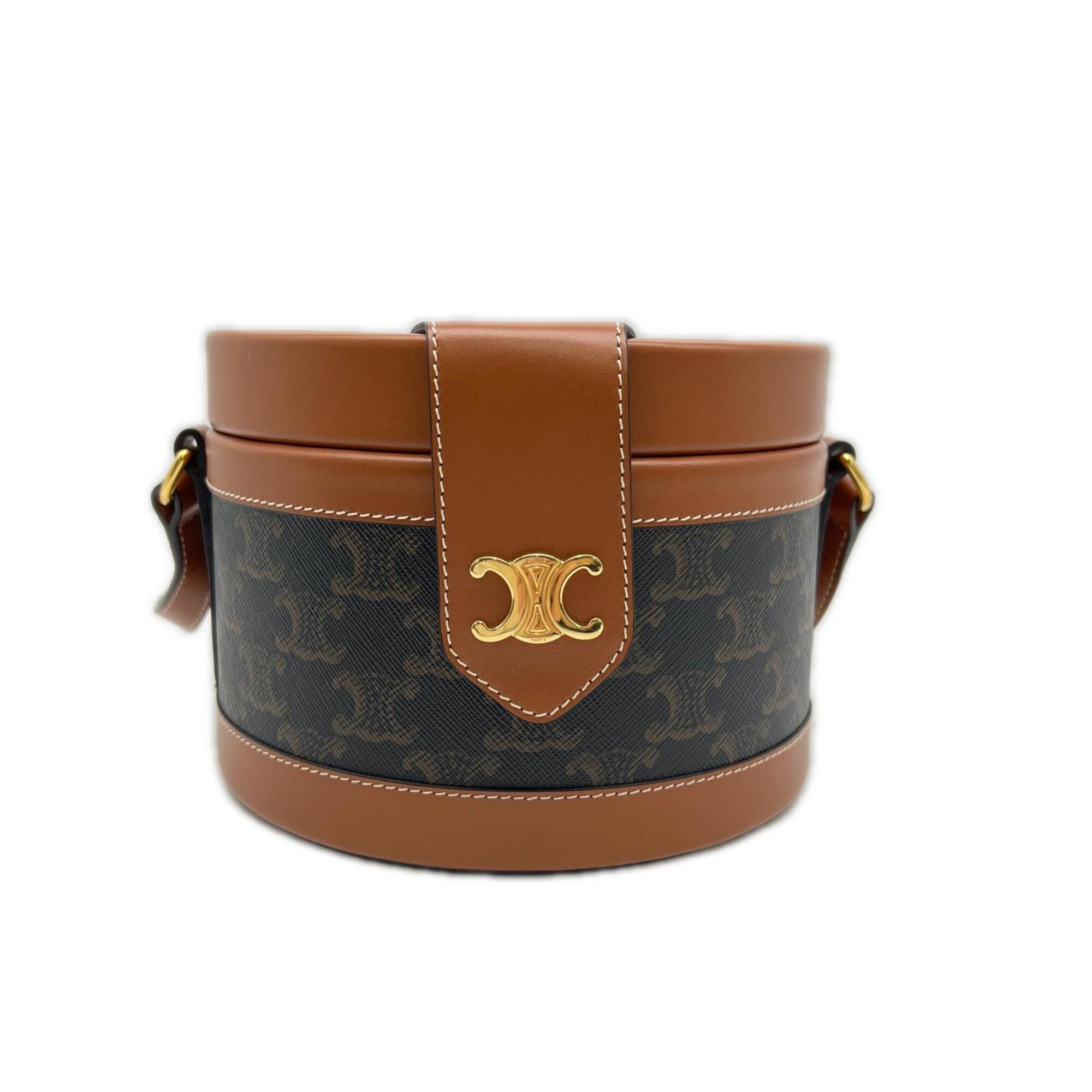 Celine Brown Coated Canvas Leather Shoulder Bag (Pre-Owned)